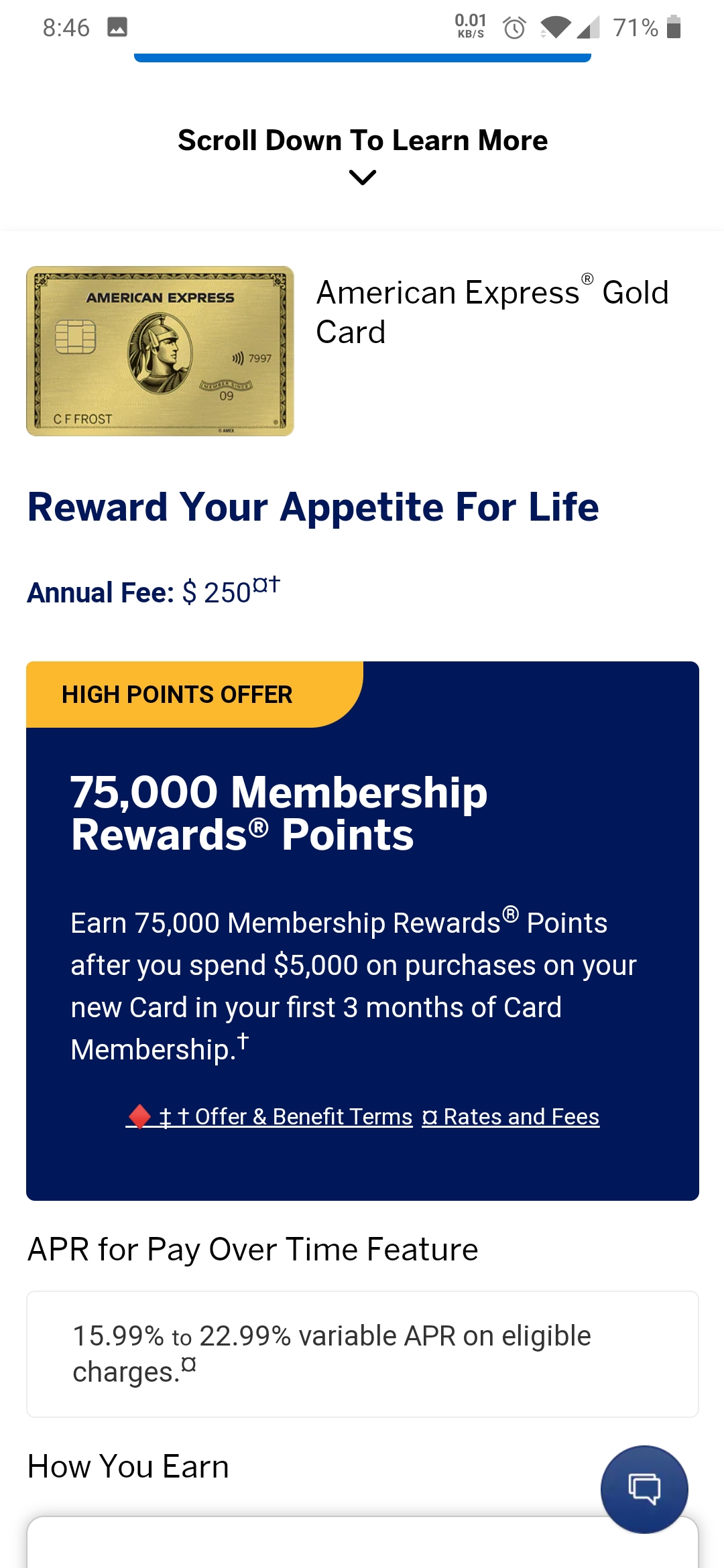 Is 75,000 on the gold card the highest for me to expect? amex