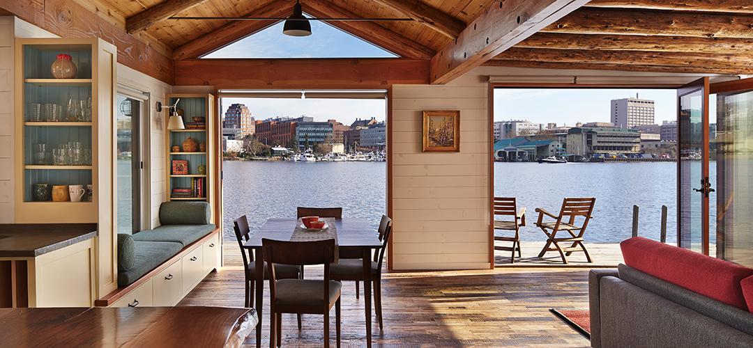Wideopen view in a floating home. Portage Bay, Seattle. r/RoomFans