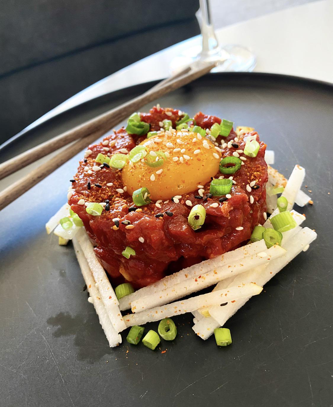 Fanciest lunch I’ve ever made. Homemade Yukhoe (Korean Steak Tartare) 👌