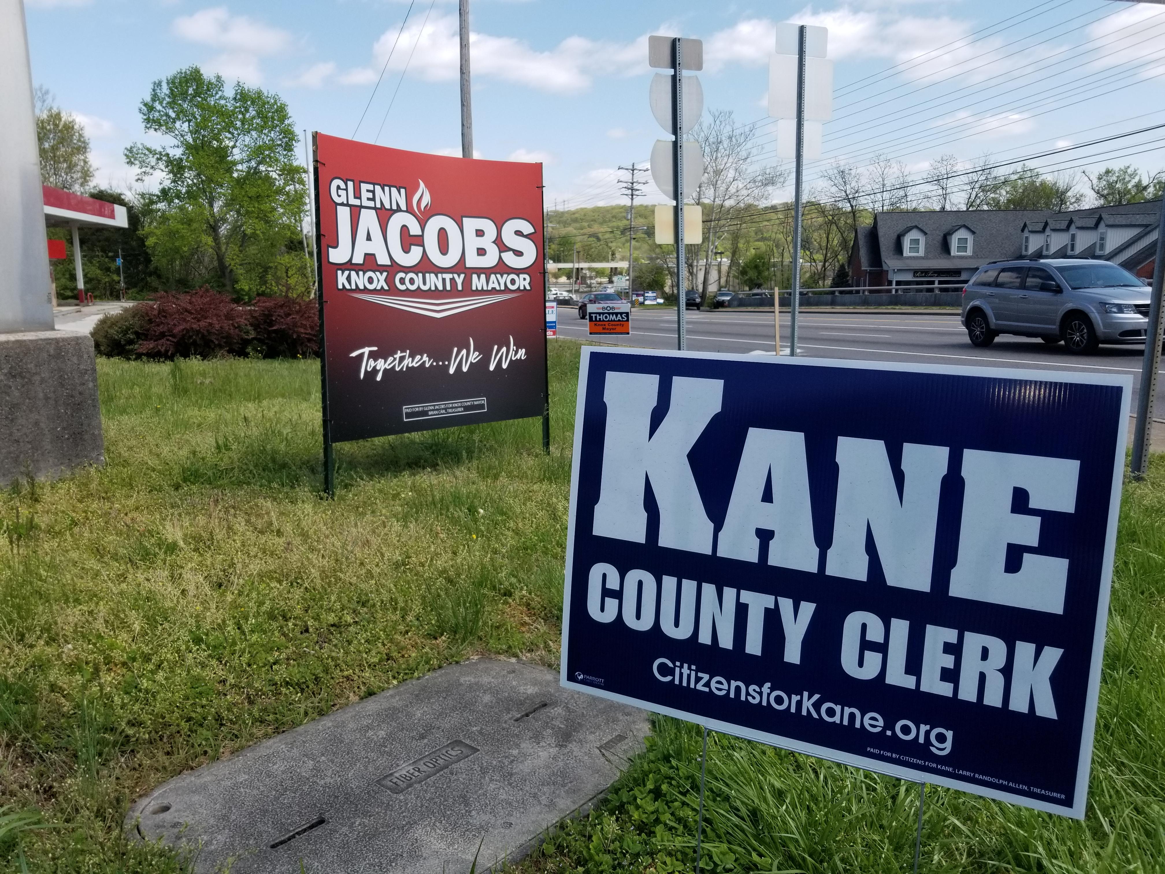 Election signs in Knox County. I had to stop and get a photo. r