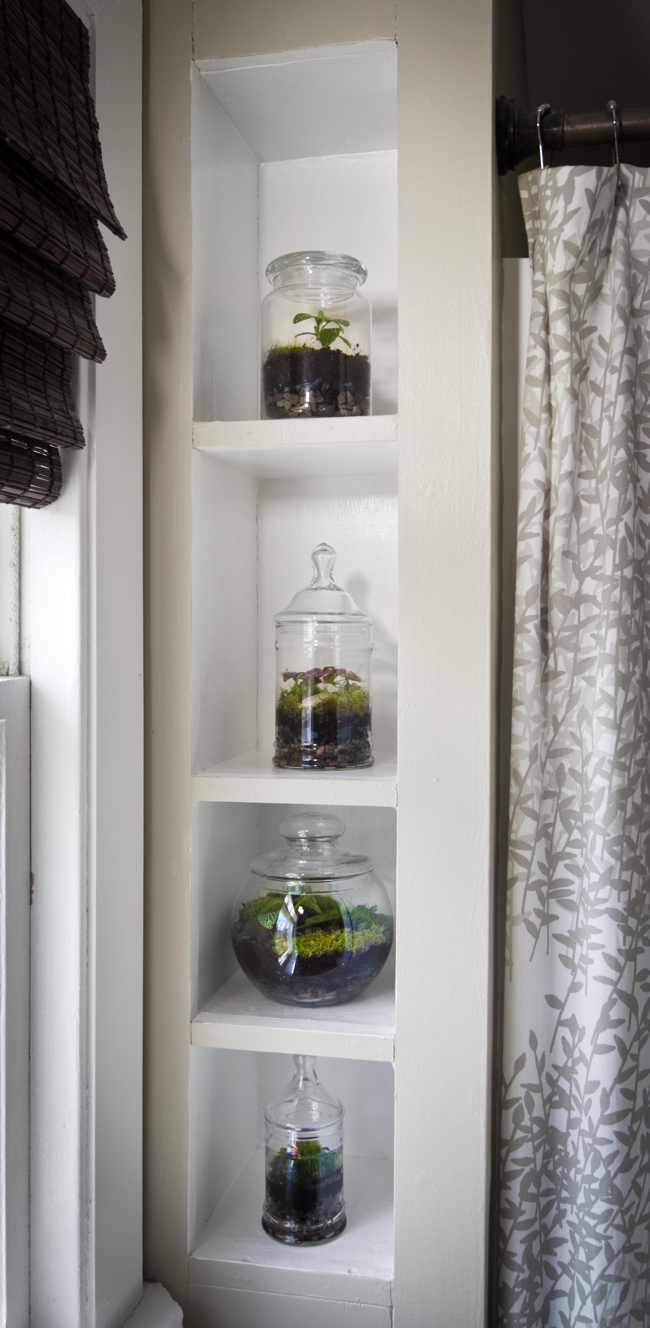 Made a stack of 4 for my bathroom! r/terrariums