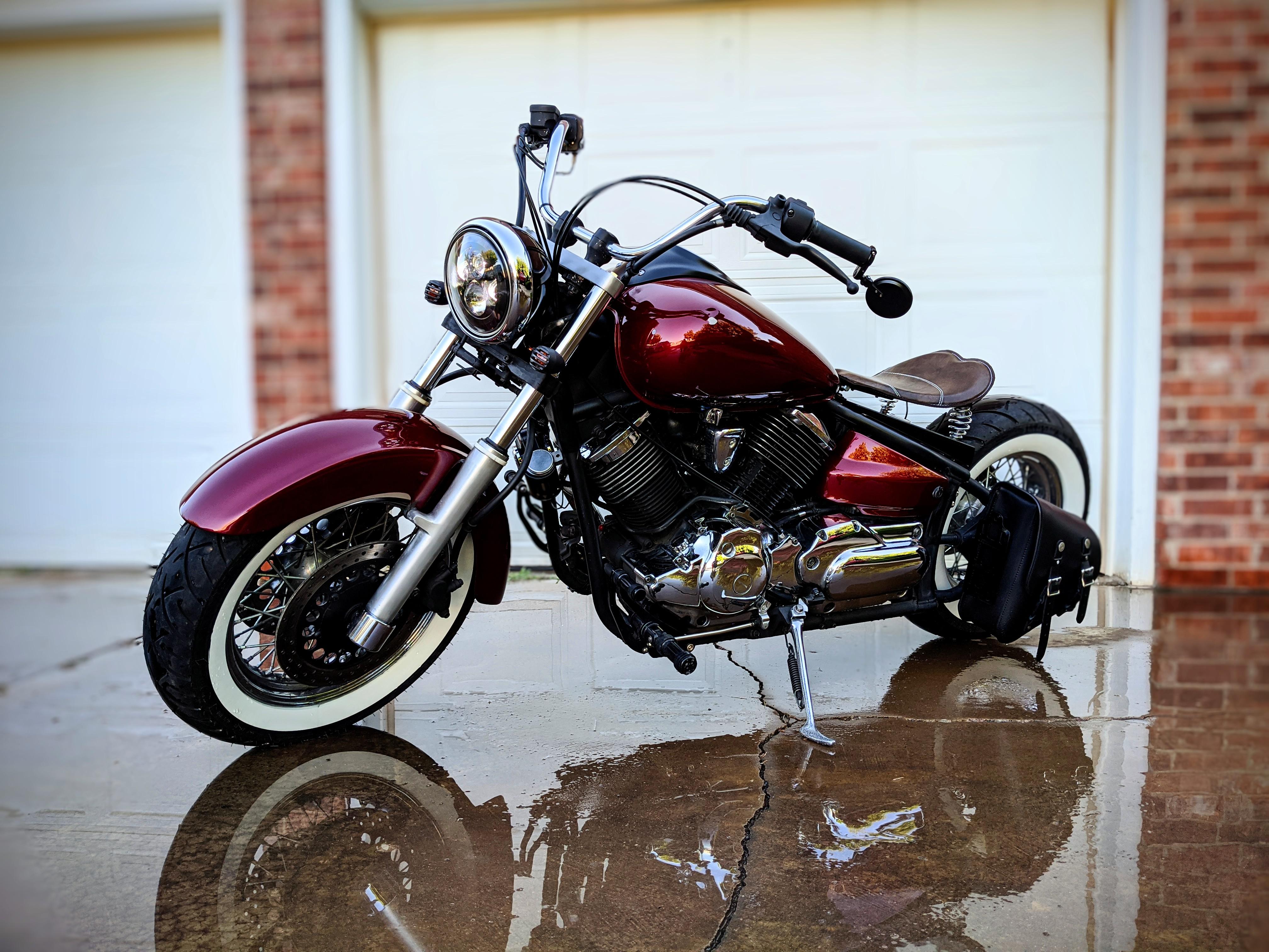 Yamaha V Star 1100. Chopped the fender off last night and installed