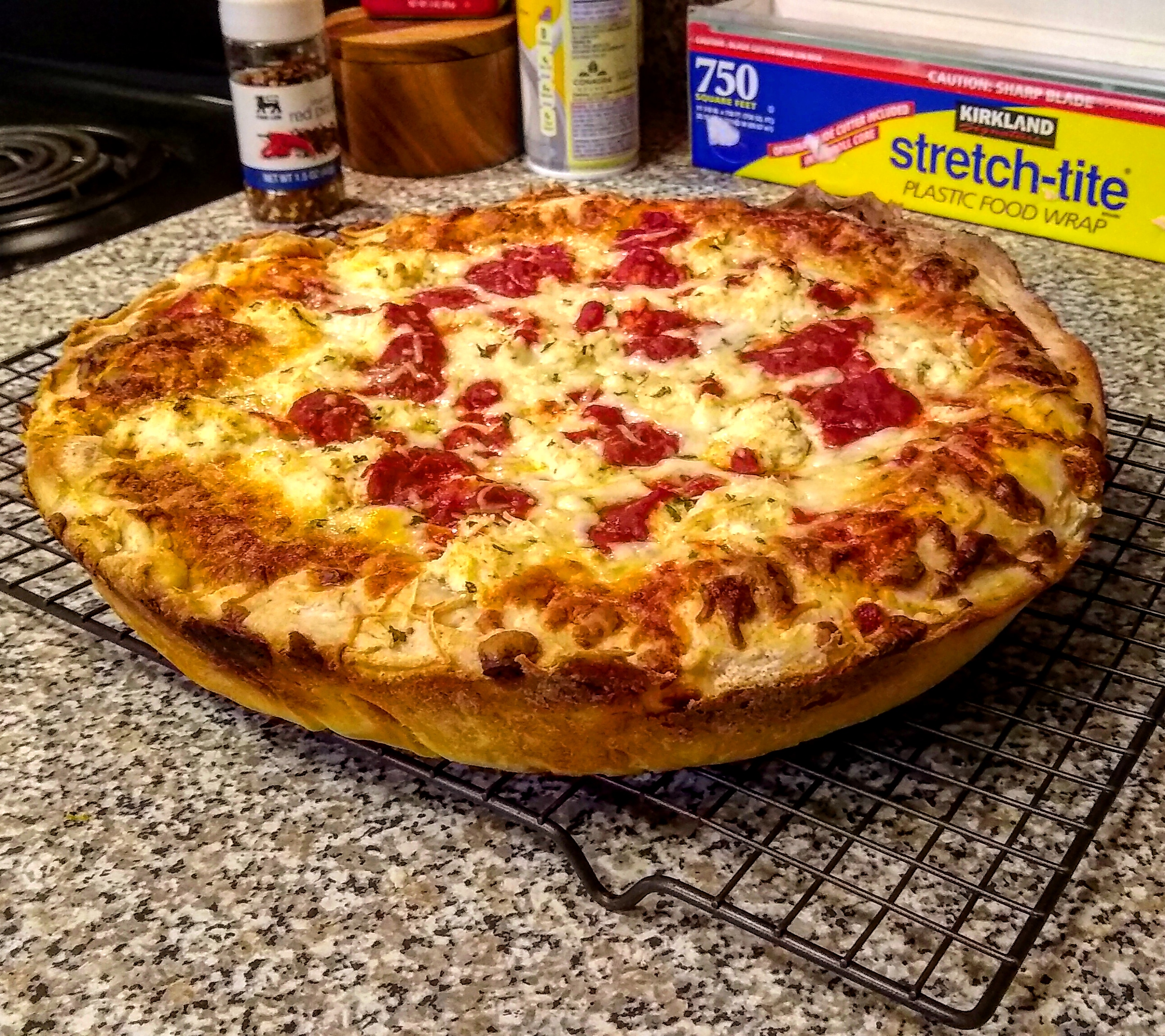 Anybody else accidentally leave a loaf to cold ferment for a week and use it to make deep dish