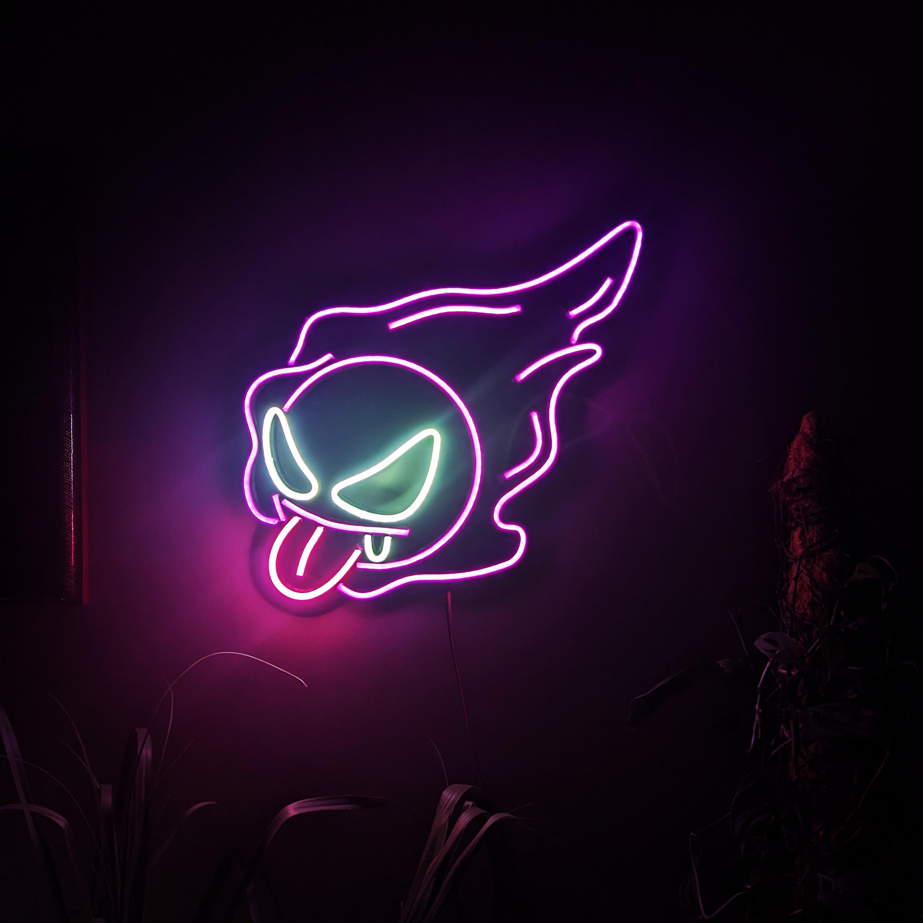 I made a Ghastly Neon Sign out of LEDs