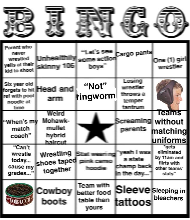 D3 high school tournament bingo (low quality) r/wrestling