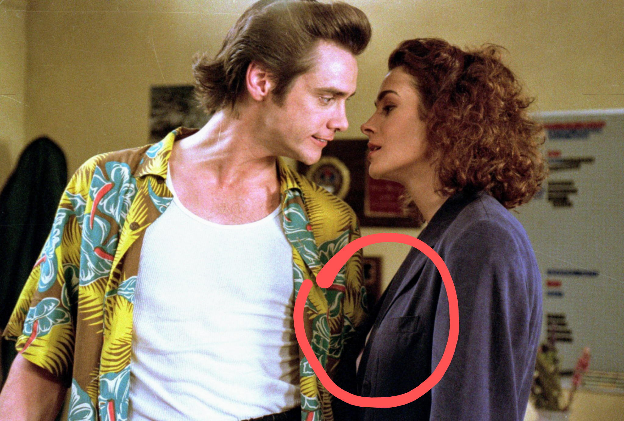 In Ace Ventura Pet Detective, Detective Lois Einhorn is played by flat