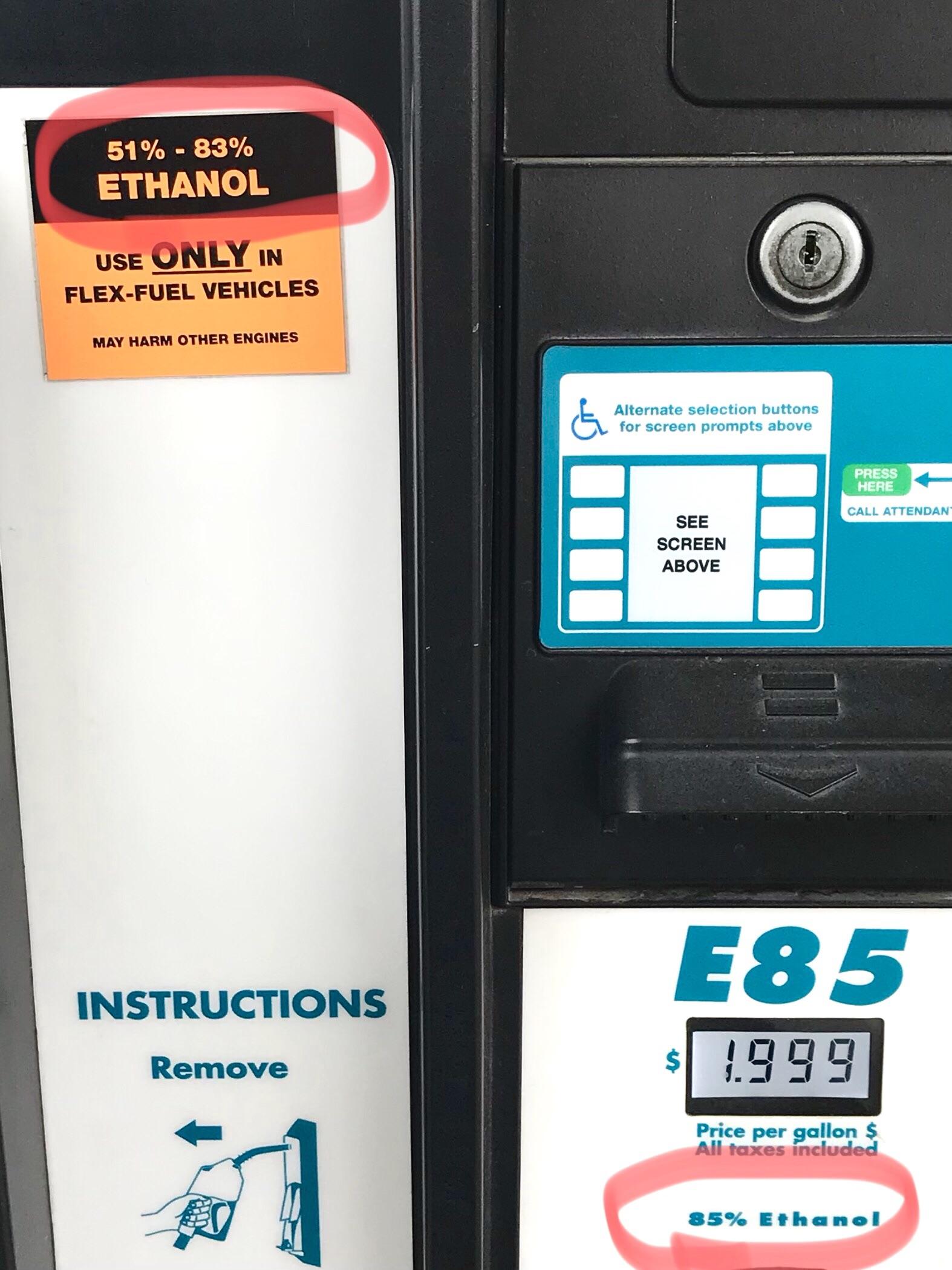 When you crave E85 but the only gas station within 15 miles is a dirty