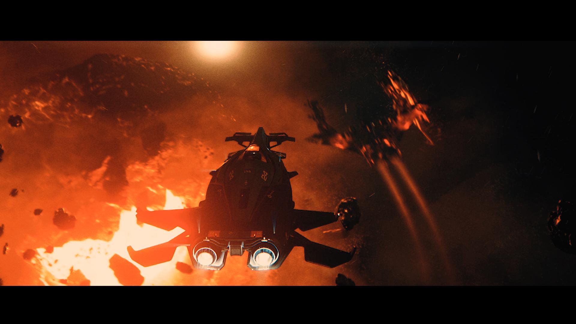 I took this screenshot, added black bars and cinematic grain and looks