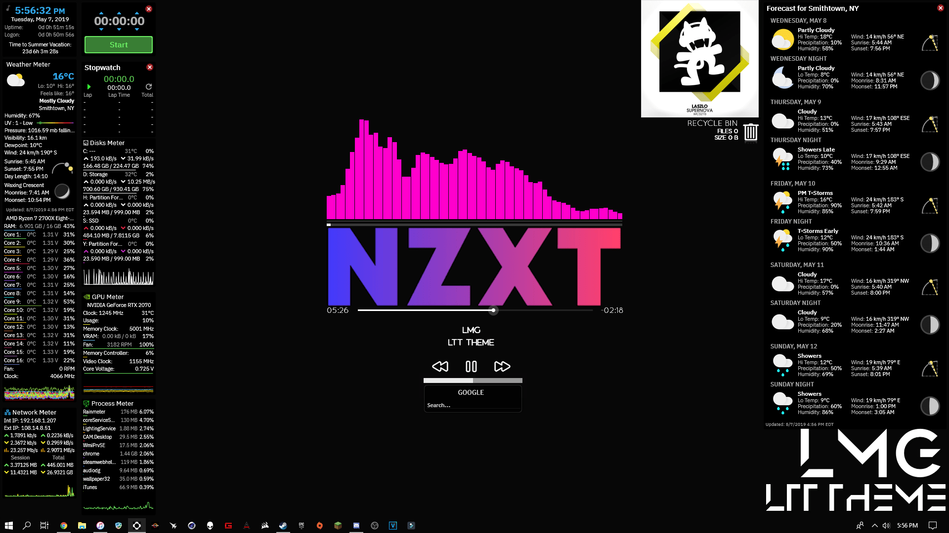 My Minimalistic desktop (thanks to Rainmeter and Wallpaper Engine) : r