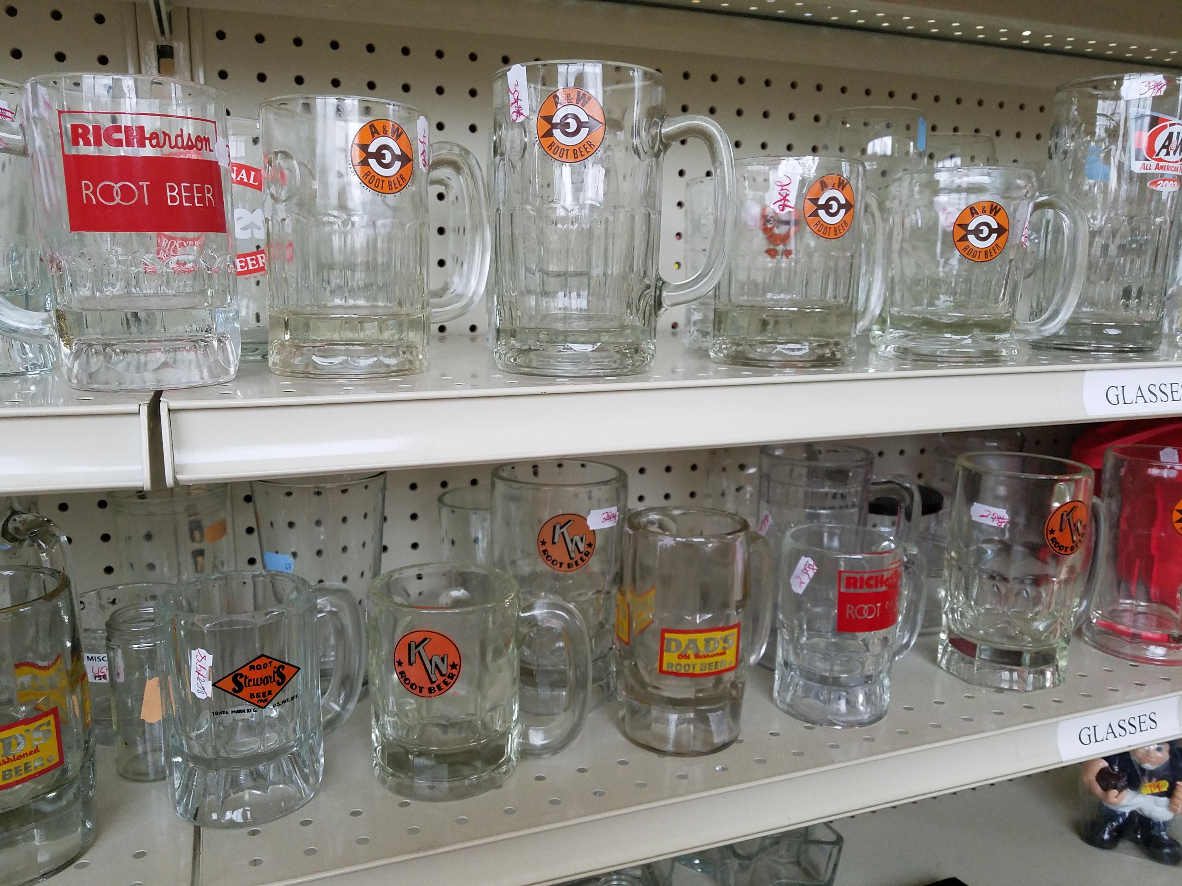 Huge collection of root beer mugs at thrift store today...this is only