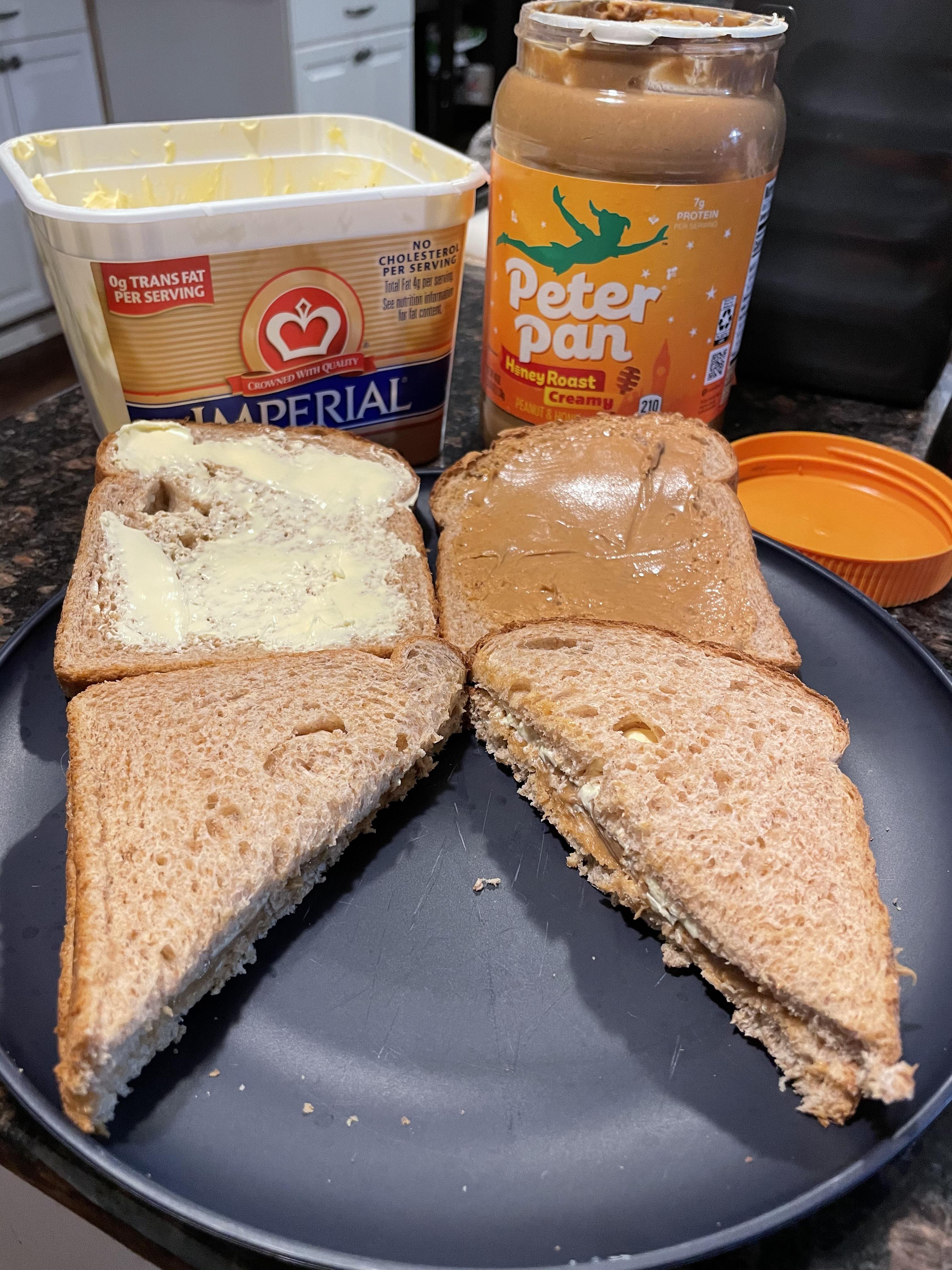 Peanut Butter & Margarine Sandwich in honor of my Grandmother who