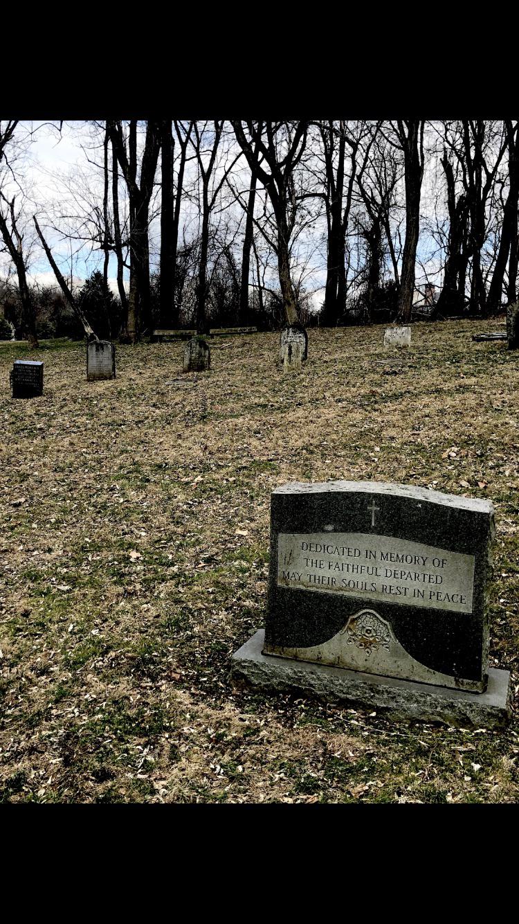 Cemetery in the woods of a Catholic Church made up of Irish and Italian