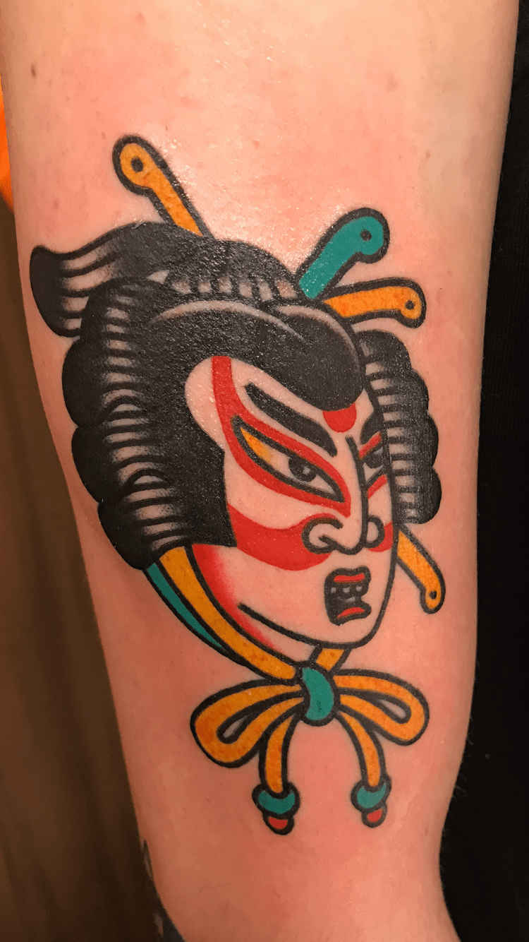 Japanese Style head done by Javier Rodriguez at LTW Tattoos Barcelona