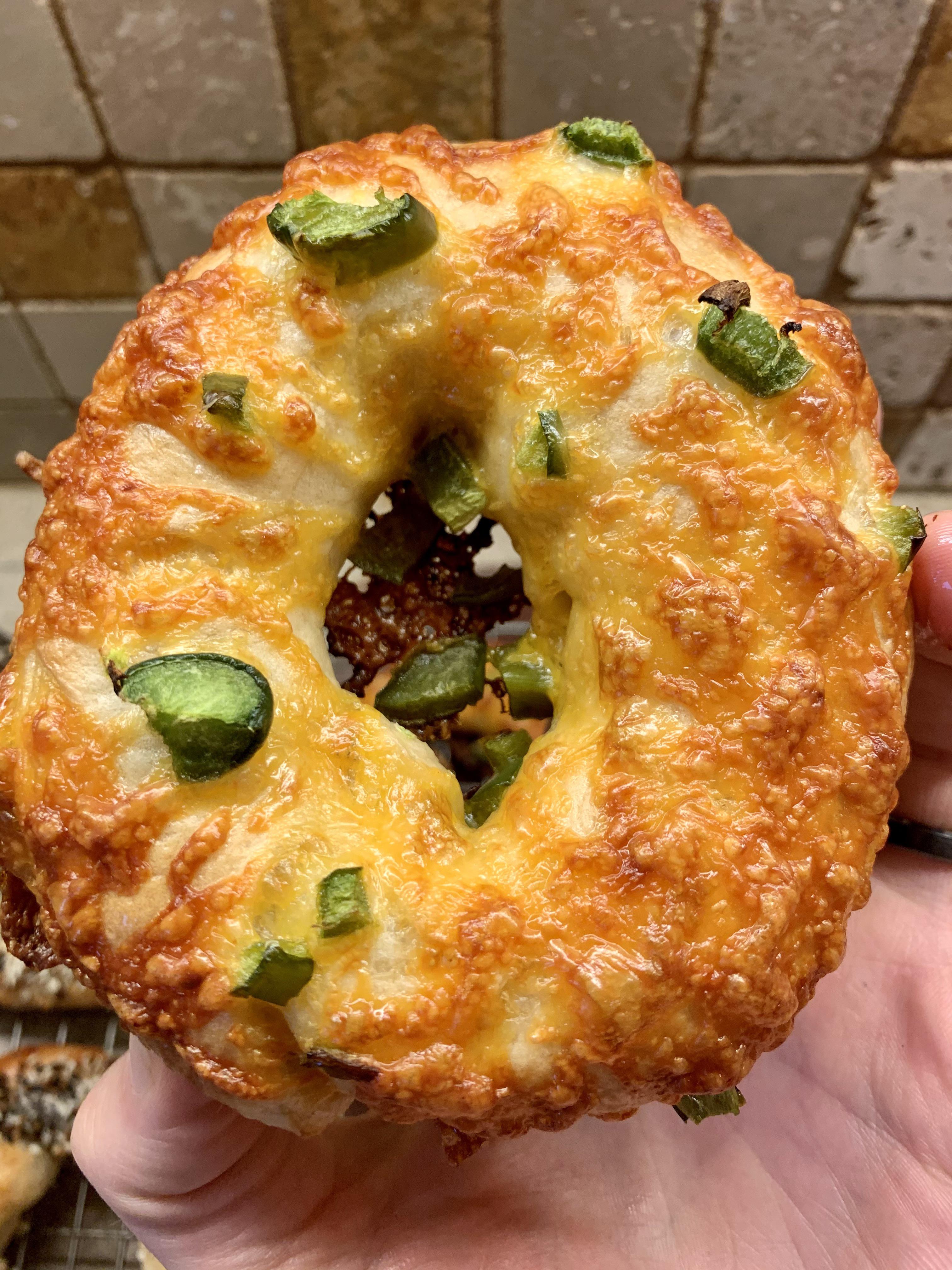 [Homemade] Jalapeño Cheddar Bagels r/food