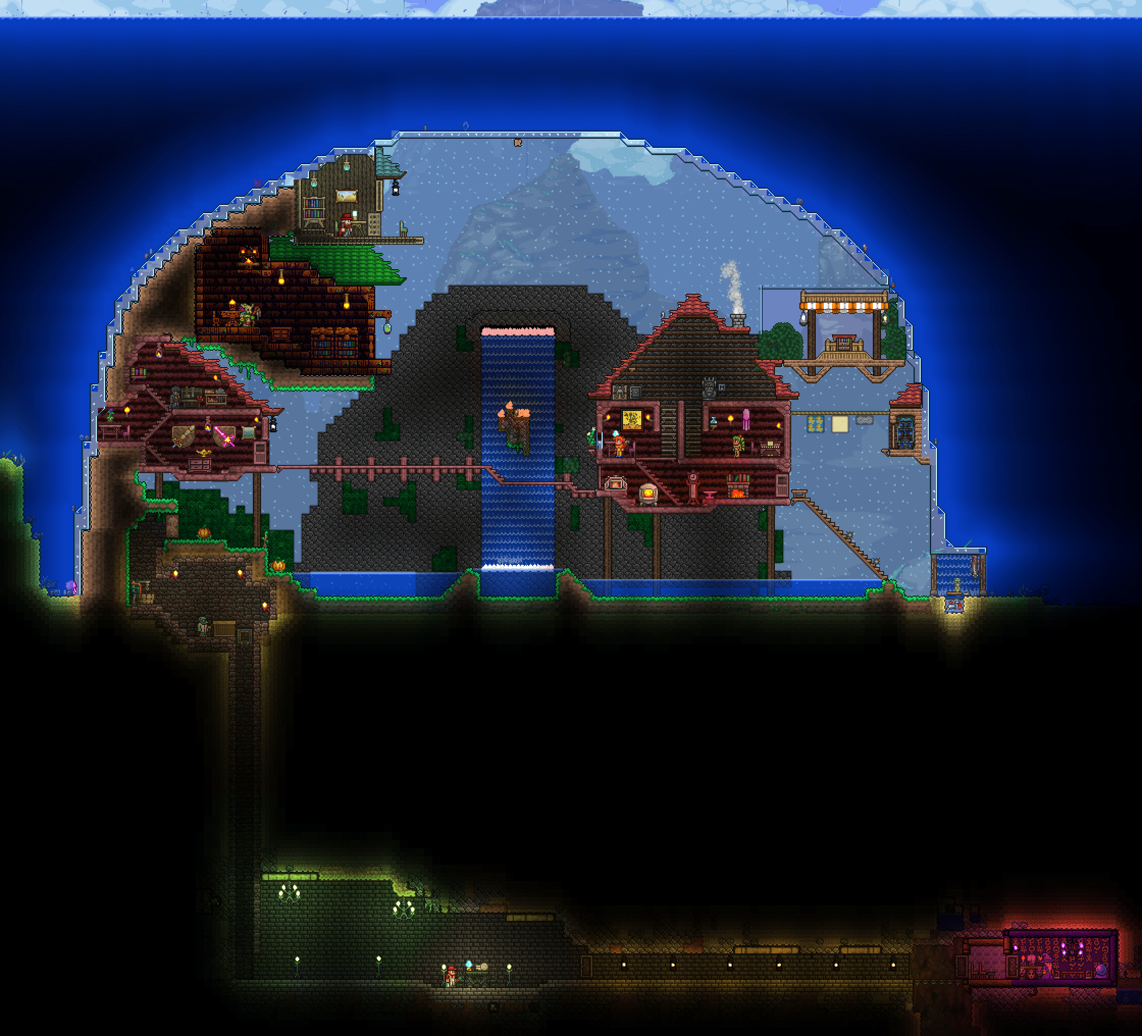 Underground Terraria Base Designs / Terraria V7 Not alive but not