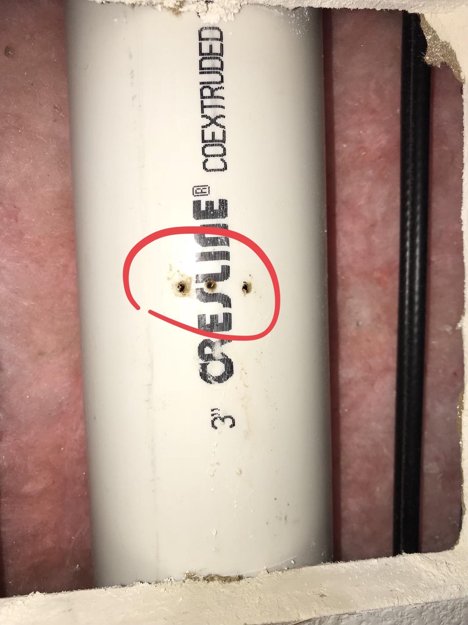 for repairing small drill holes in PVC drain? r