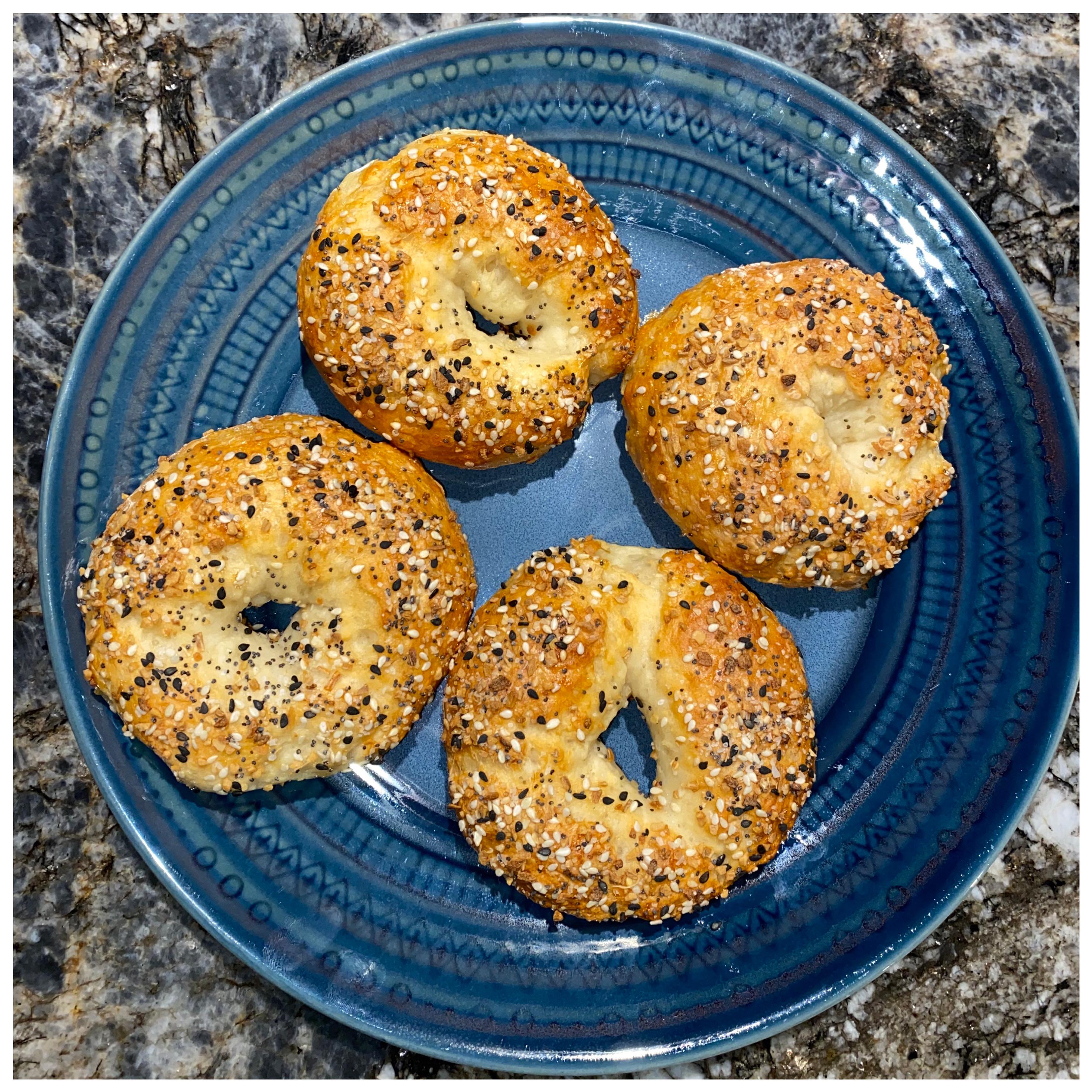 135 calorie bagels using only 5 ingredients! Perfect for times like now