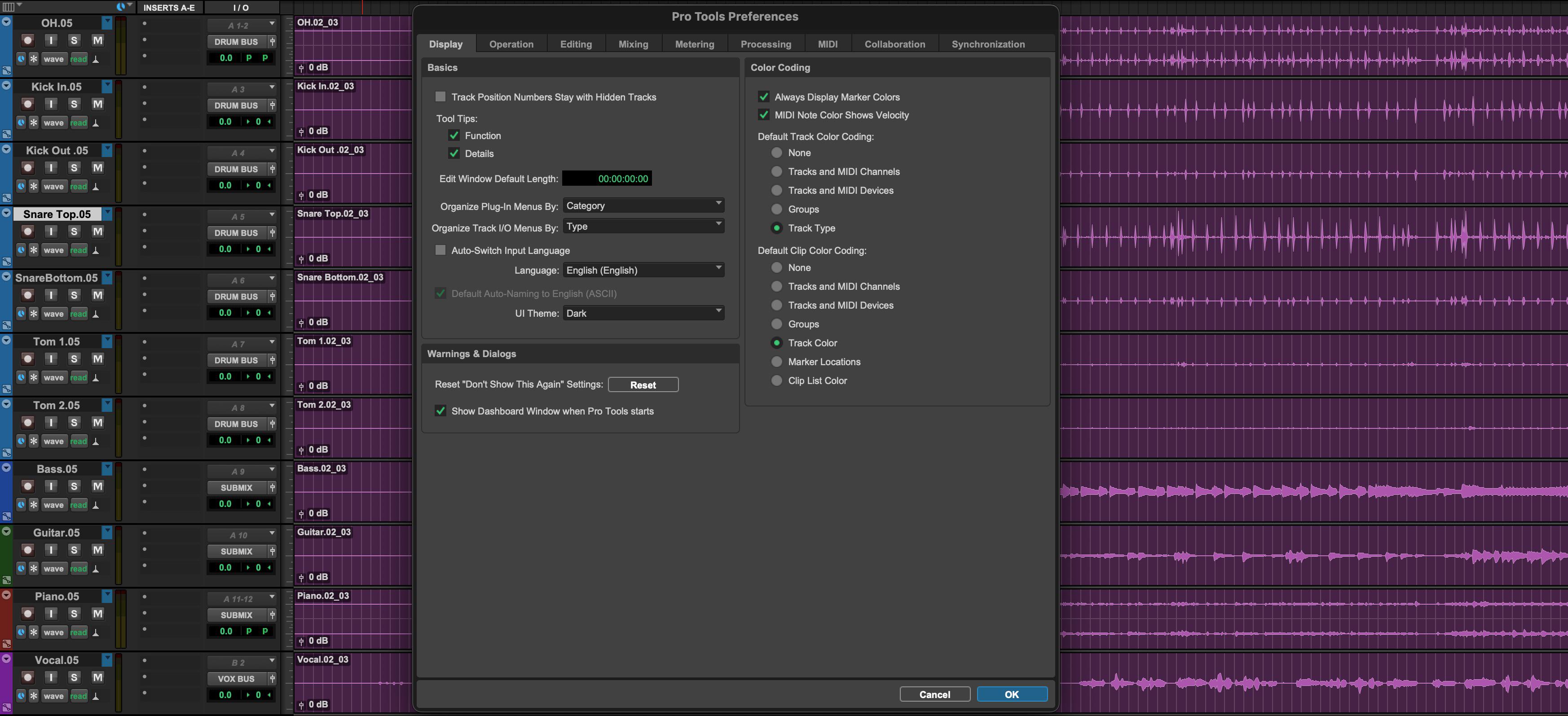 Clips are not following the Track Color even though “Default Clip Color
