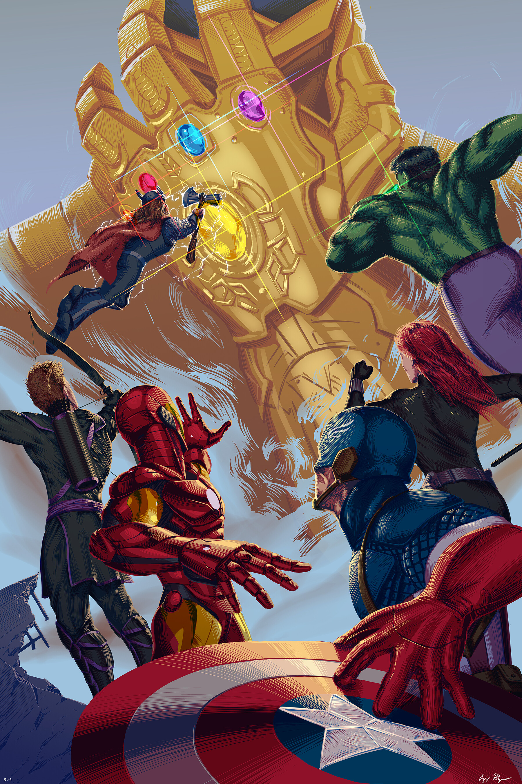 "Avengers" fan art by Aziz Mbye r/marvelstudios