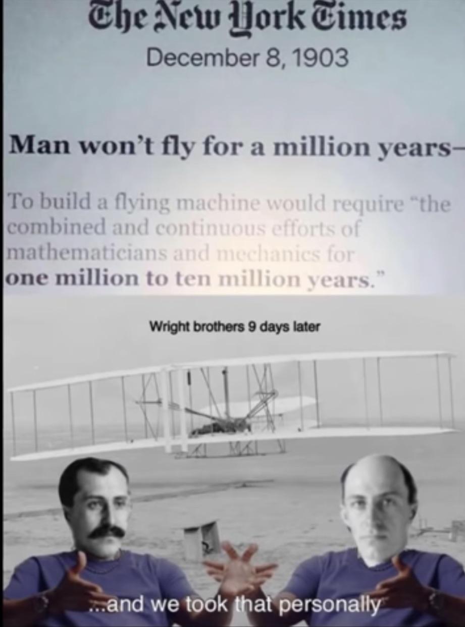 ”Man won’t fly for a million years” aviationmemes