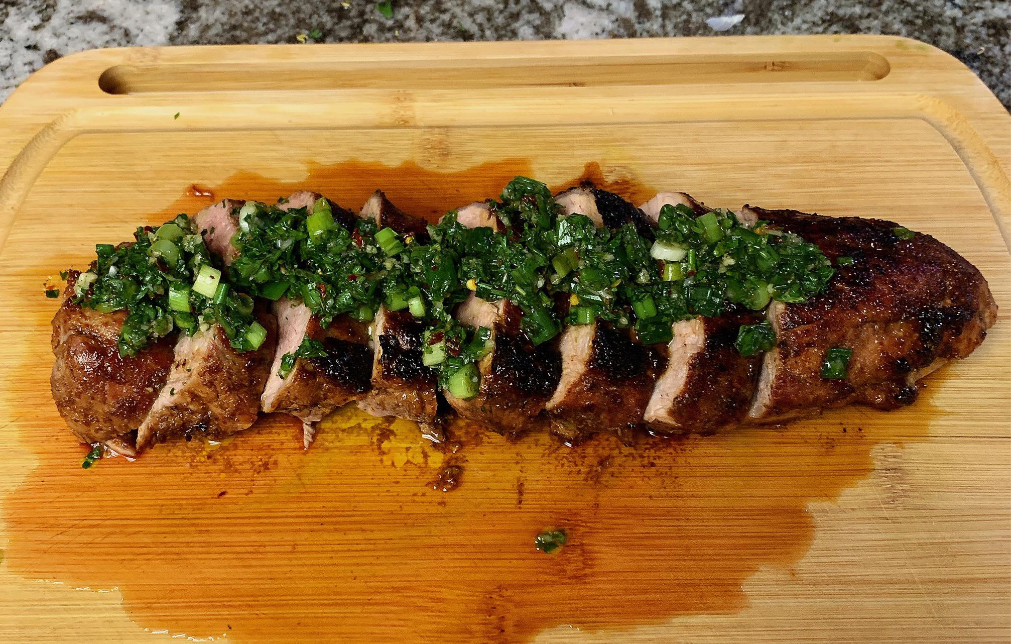 [homemade] Pork Tenderloin Roast w/Herb Sauce r/food