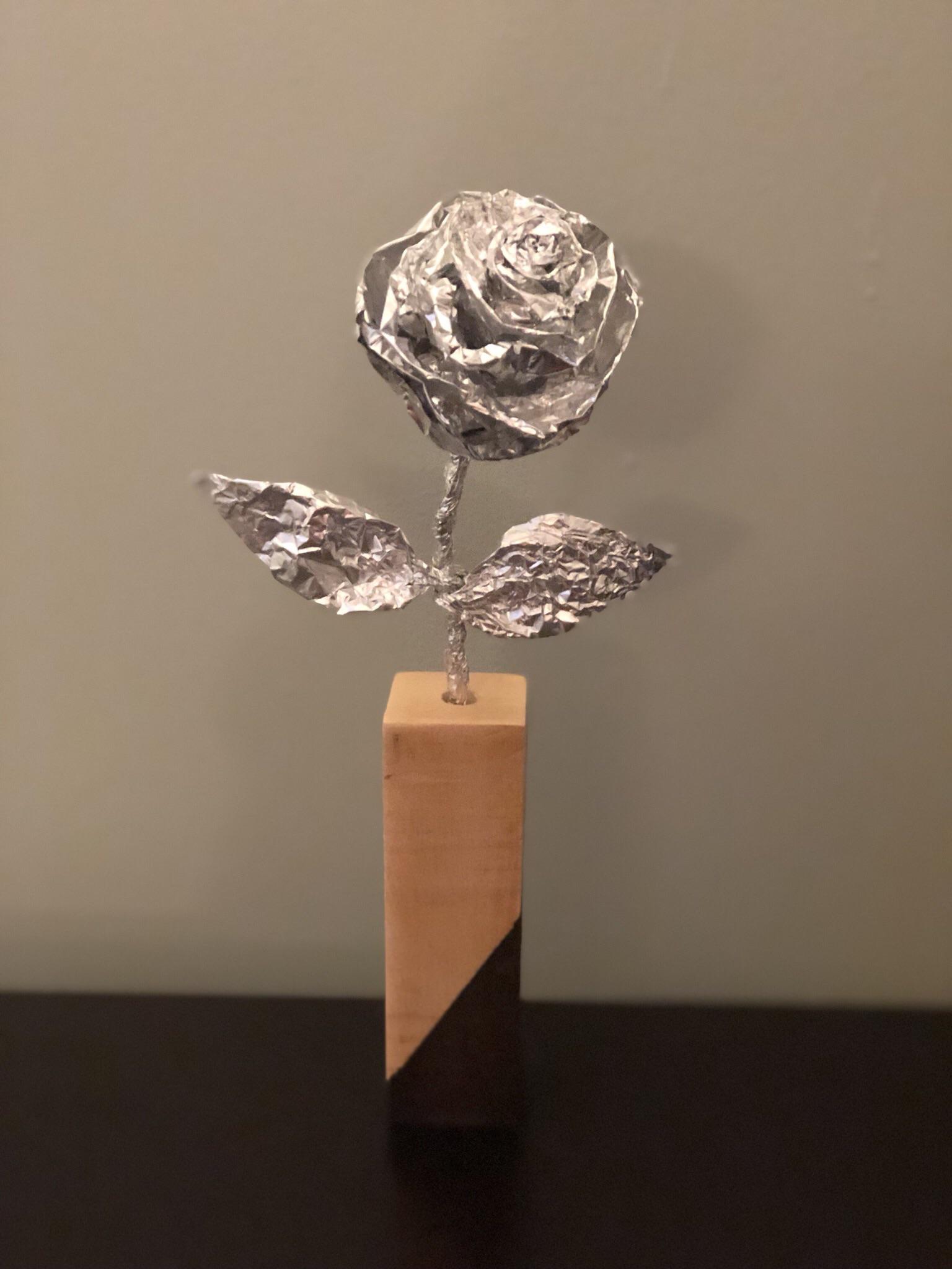 This tin foil rose my wife made me for our 10 year “tin” anniversary
