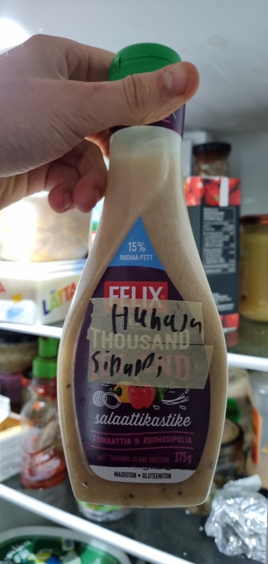 Light honey mustard Dressing. 125kcal in whole tub. 38kcal in 100g r