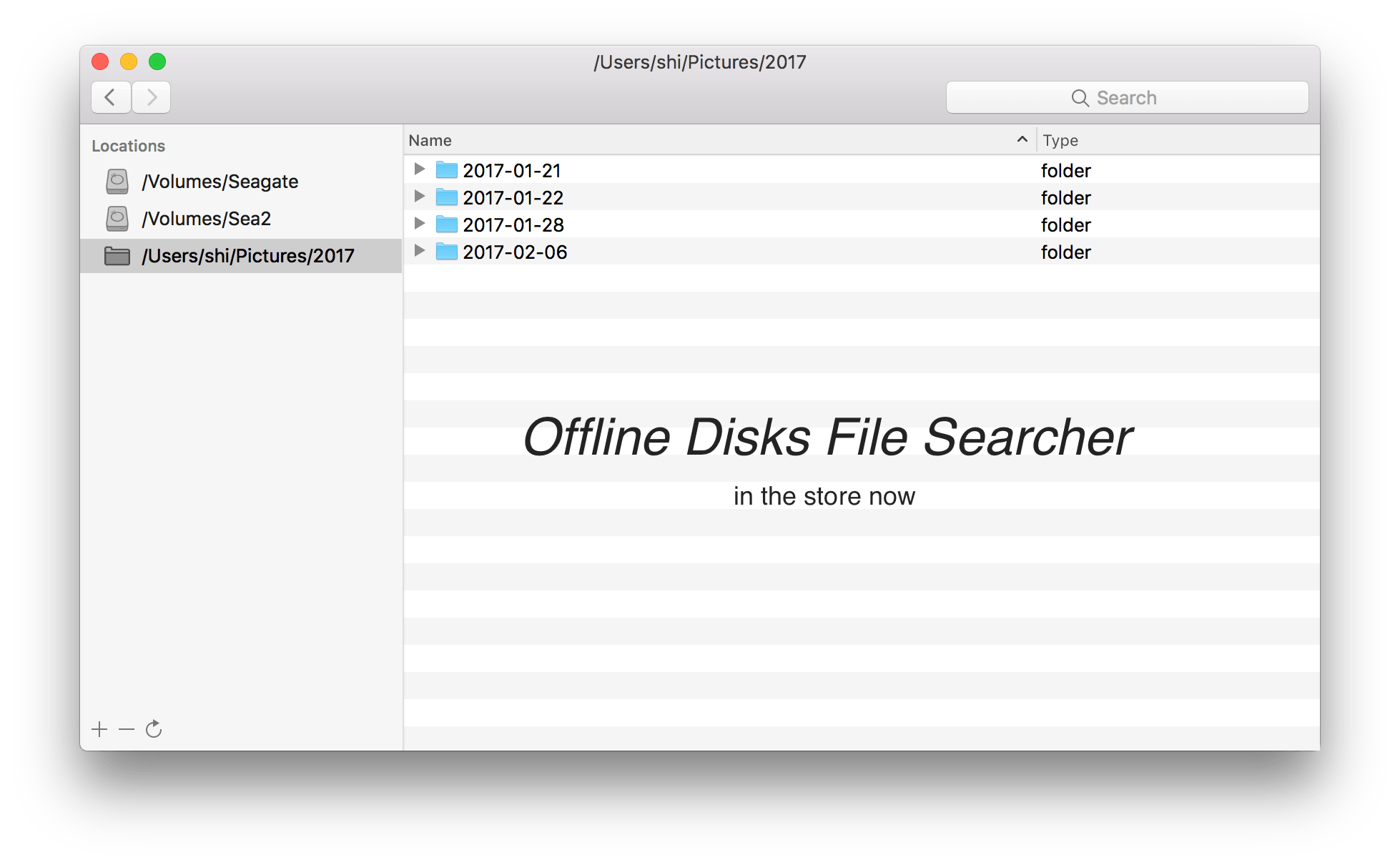 an app for hard drives Offline Disks File Seacher r/macapps
