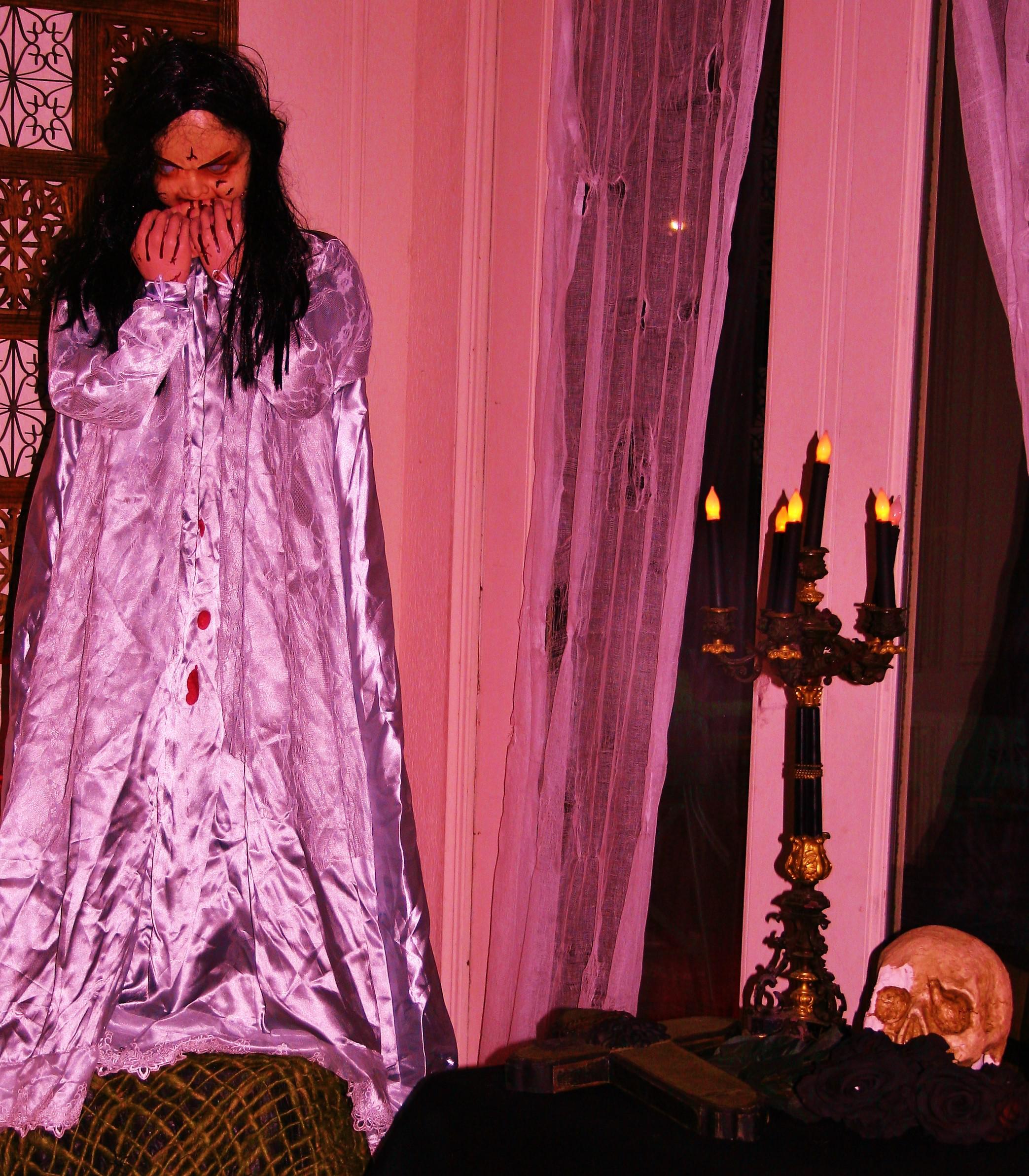 My lurching exorcist girl prop r/halloween