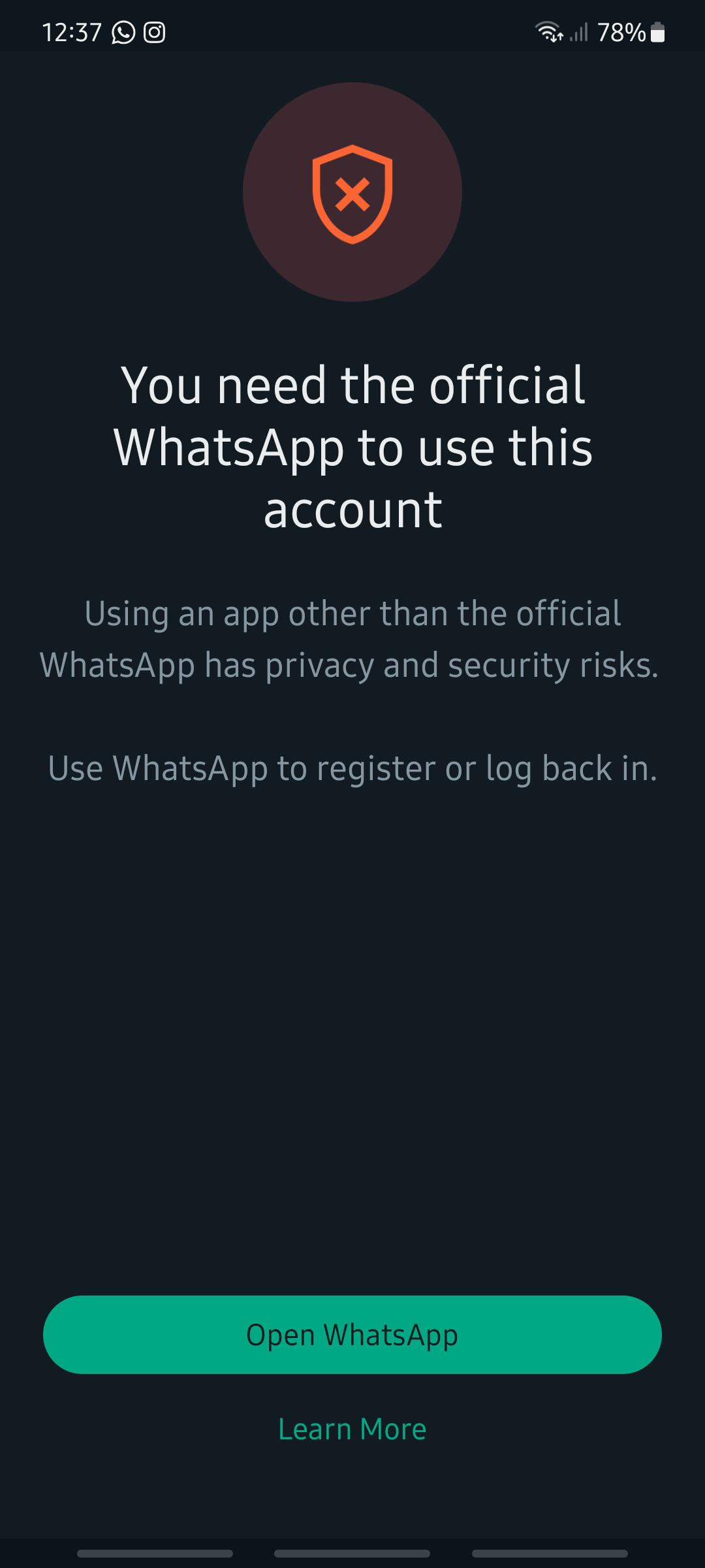 I need Official whatsapp to use account? Help! r/GBWhatsapp