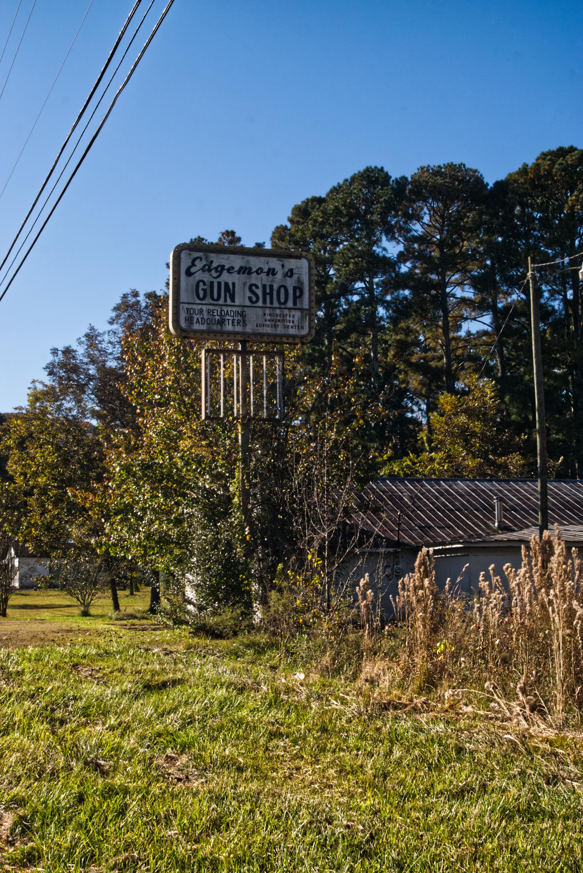 The semi abandoned Edgemons Gun Shop in Alabama. abandoned