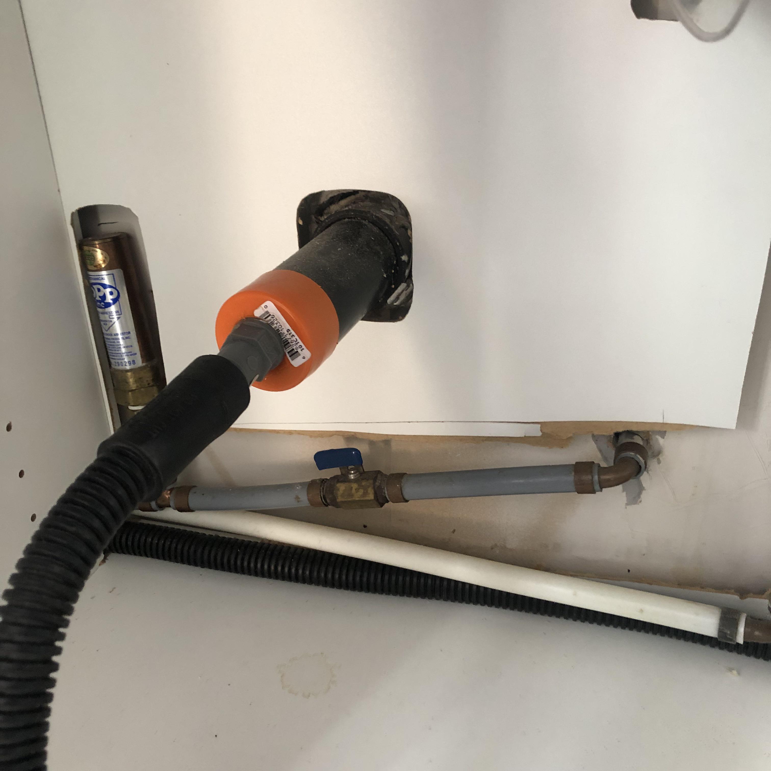 Homeowners temp dishwasher drain connection. Was being used like that