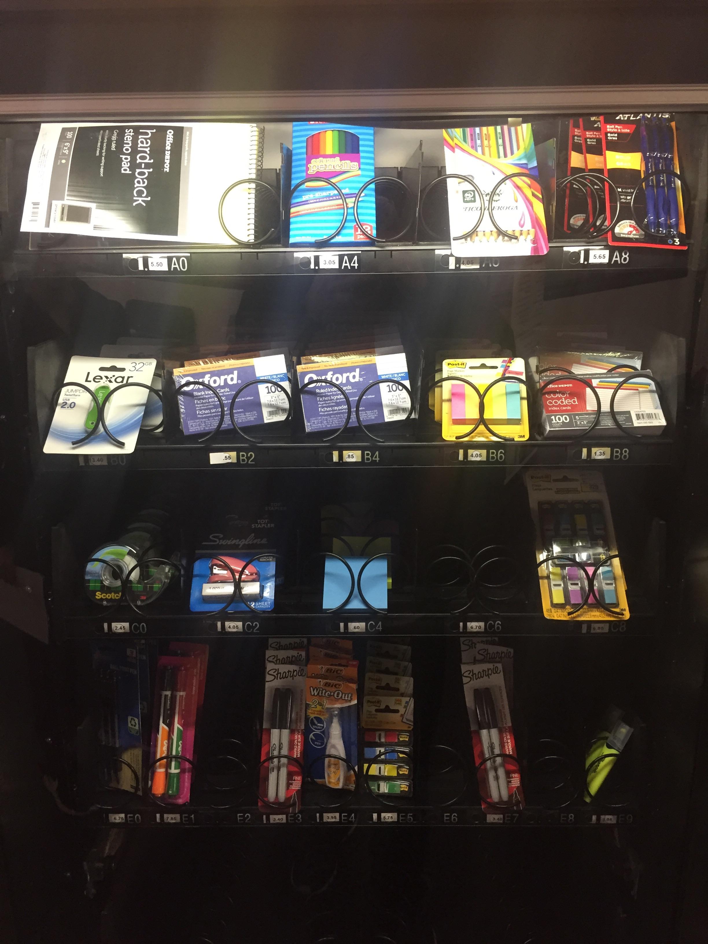The vending machine at my school has school supplies. r/mildlyinteresting