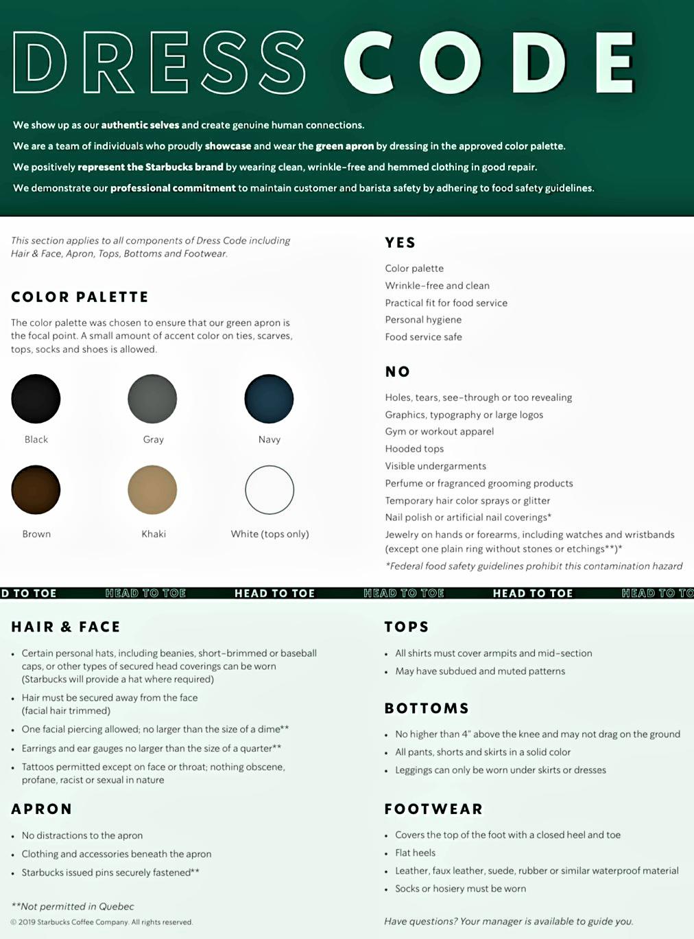 Starbucks Dress Code Canada snugmoms