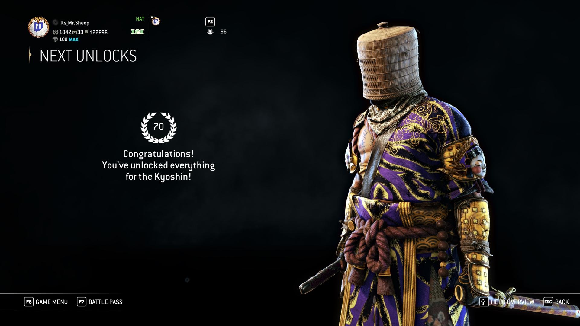 World First Reputation 70 Kyoshin [Only PVP] r/forhonor