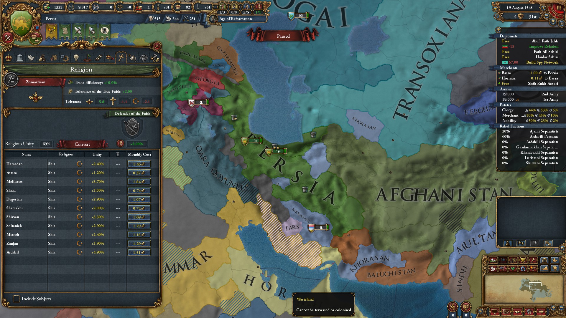Fledgling Zoroastrian Persia from Ardabil r/eu4