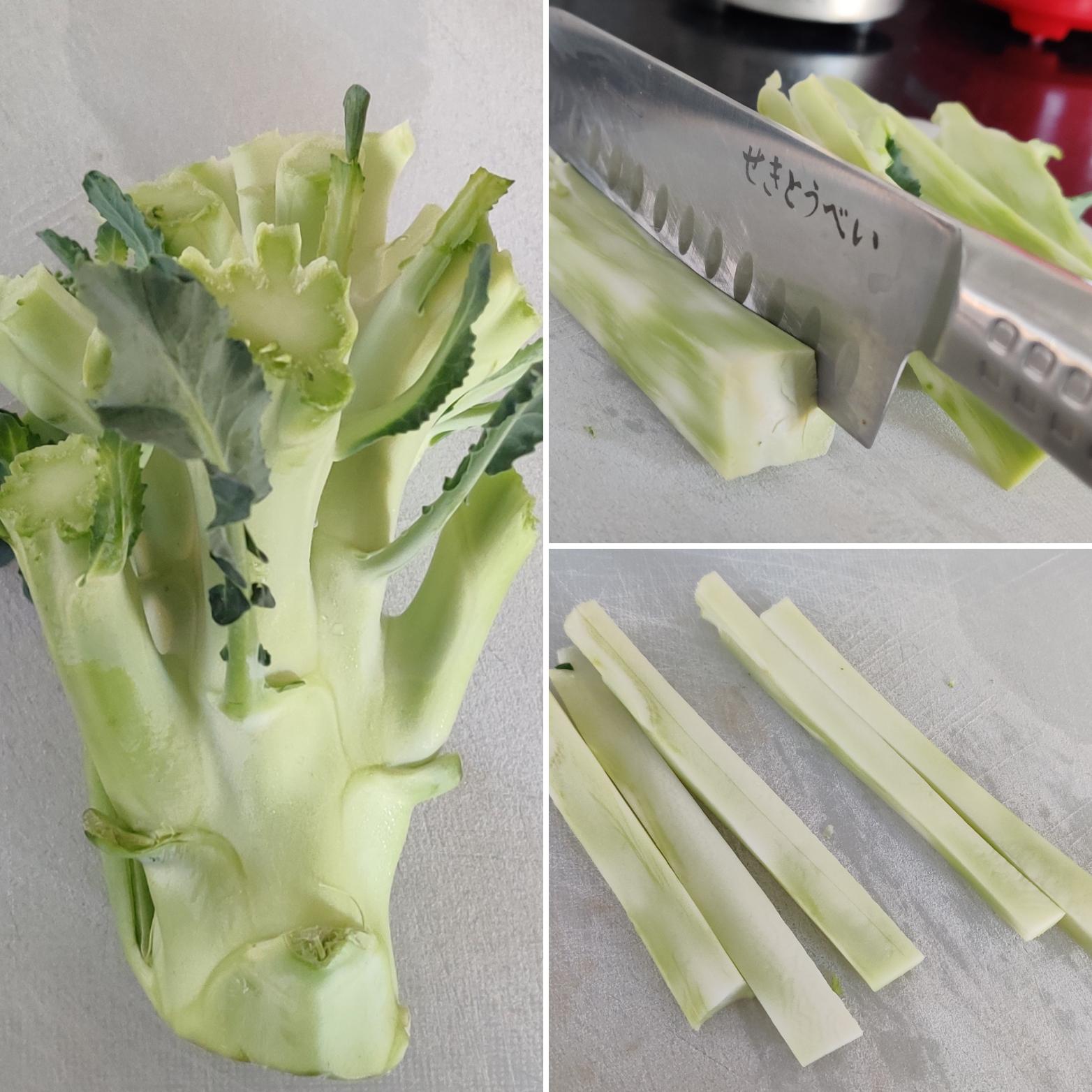 Broccoli hearts 🥦 can be eaten raw or cooked! Nice and soft with a