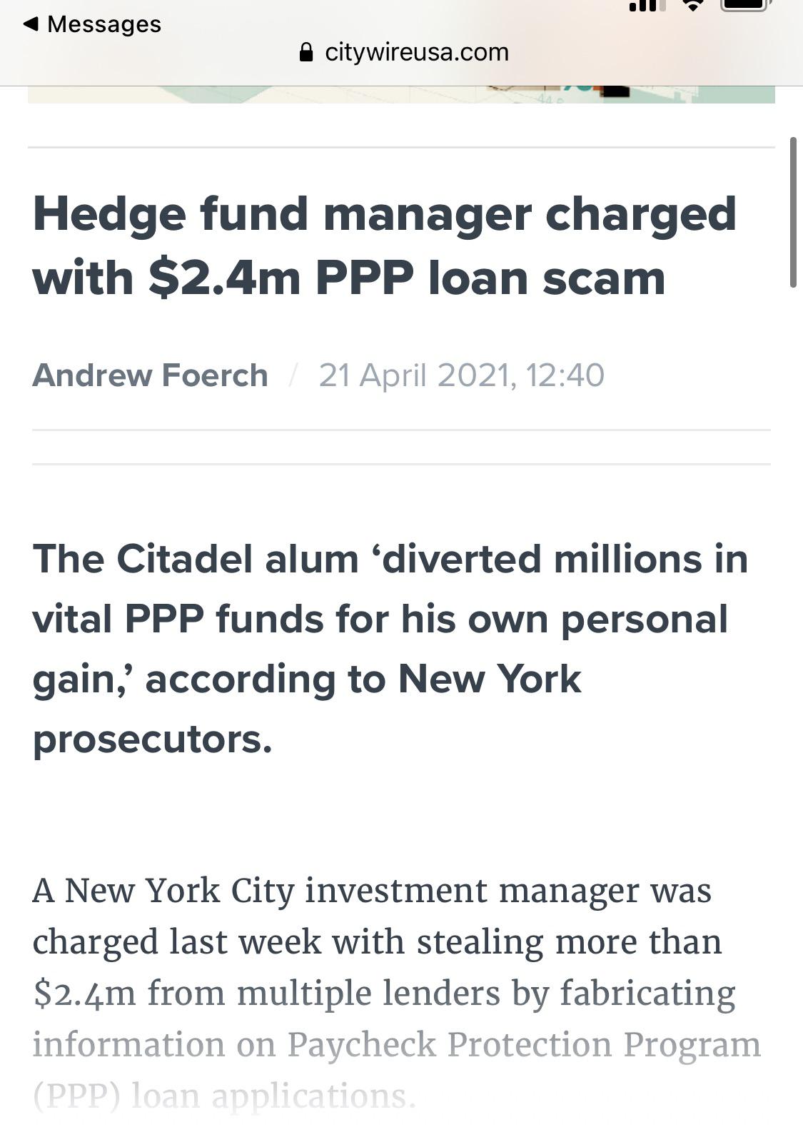 Citadel alum charged with 2.4m PPP loan scam r/Superstonk