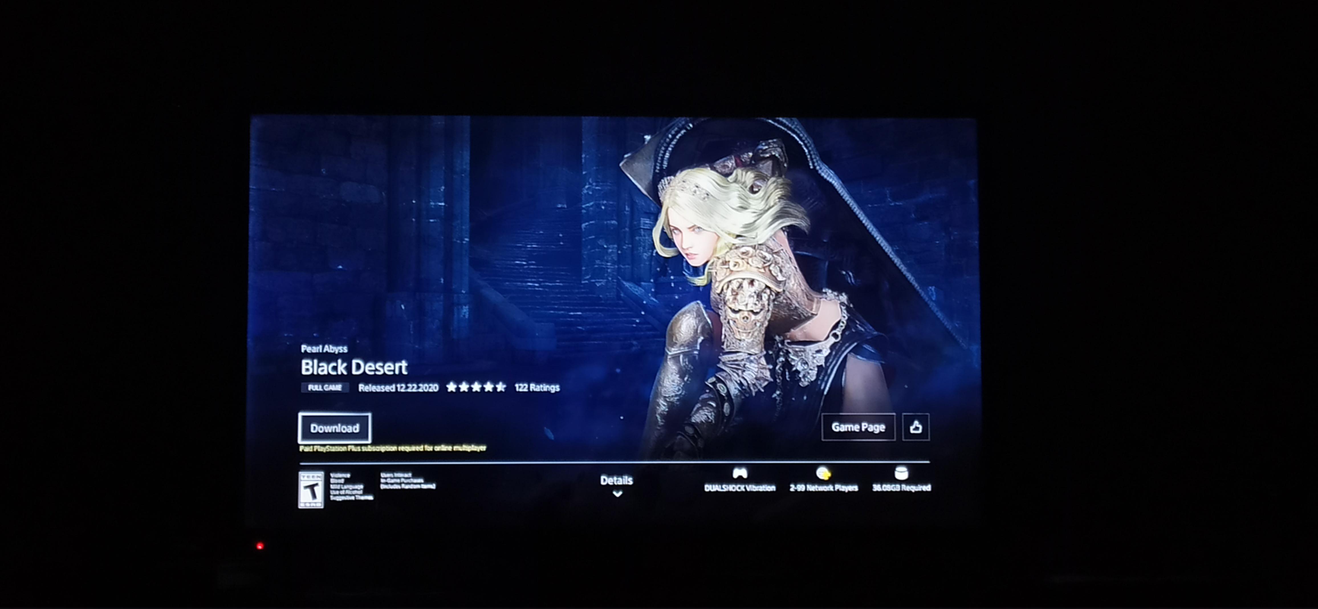 Is Black Desert Online is free on PS4? When I looked at the market last