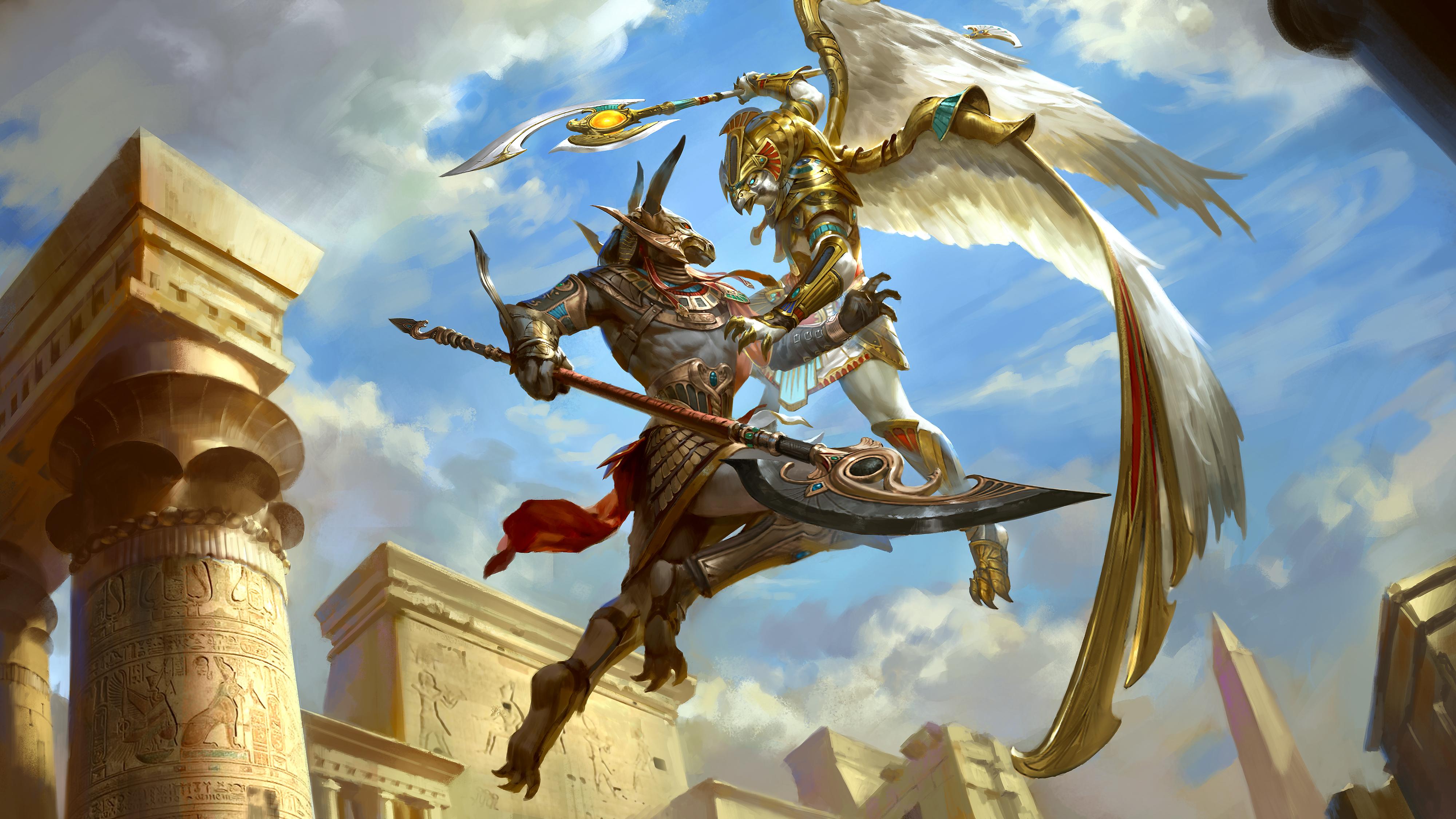 HD Version of the Set Vs. Horus Key Art Smite