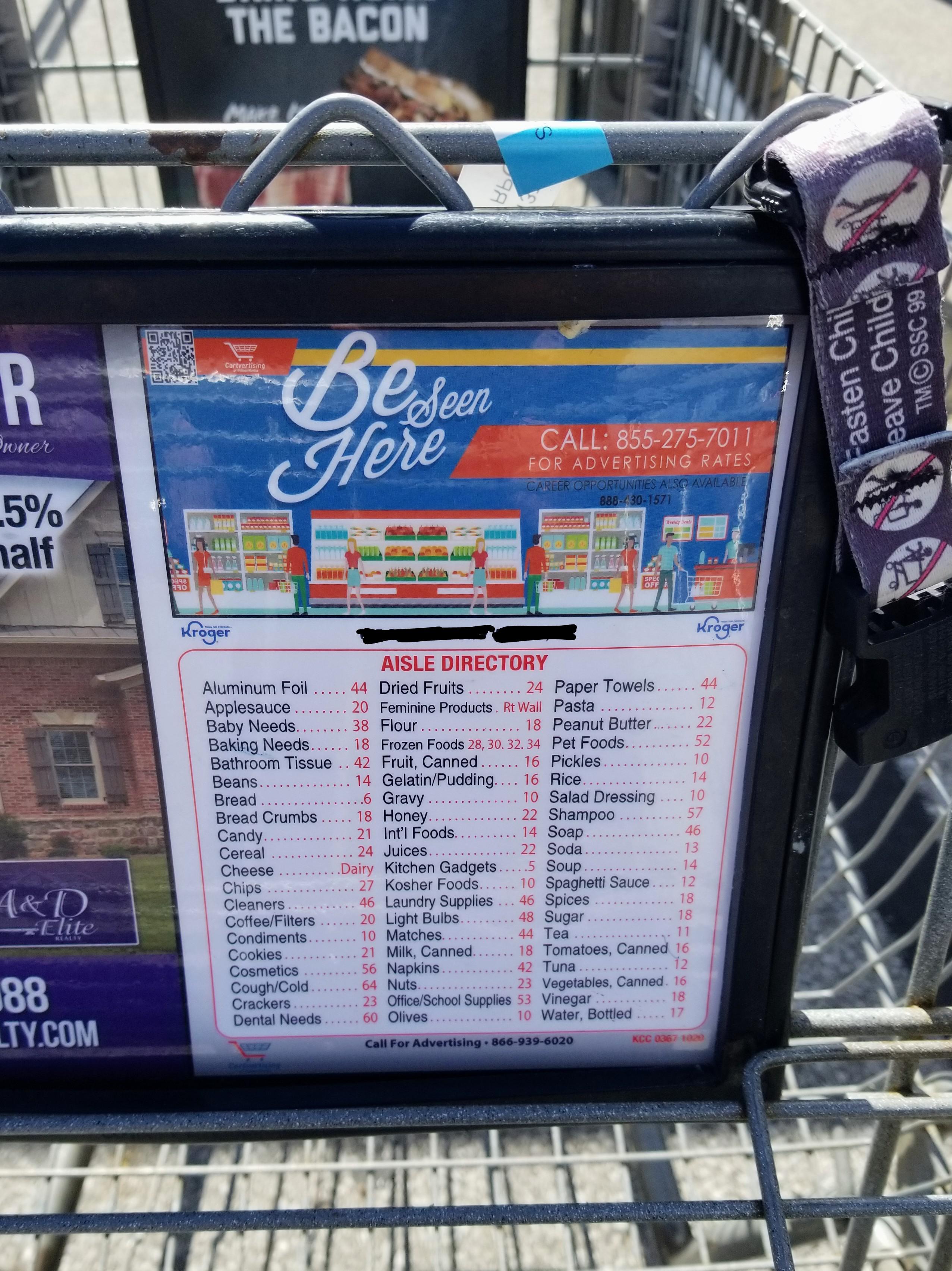 This grocery cart features an aisle directory r/mildlyinteresting