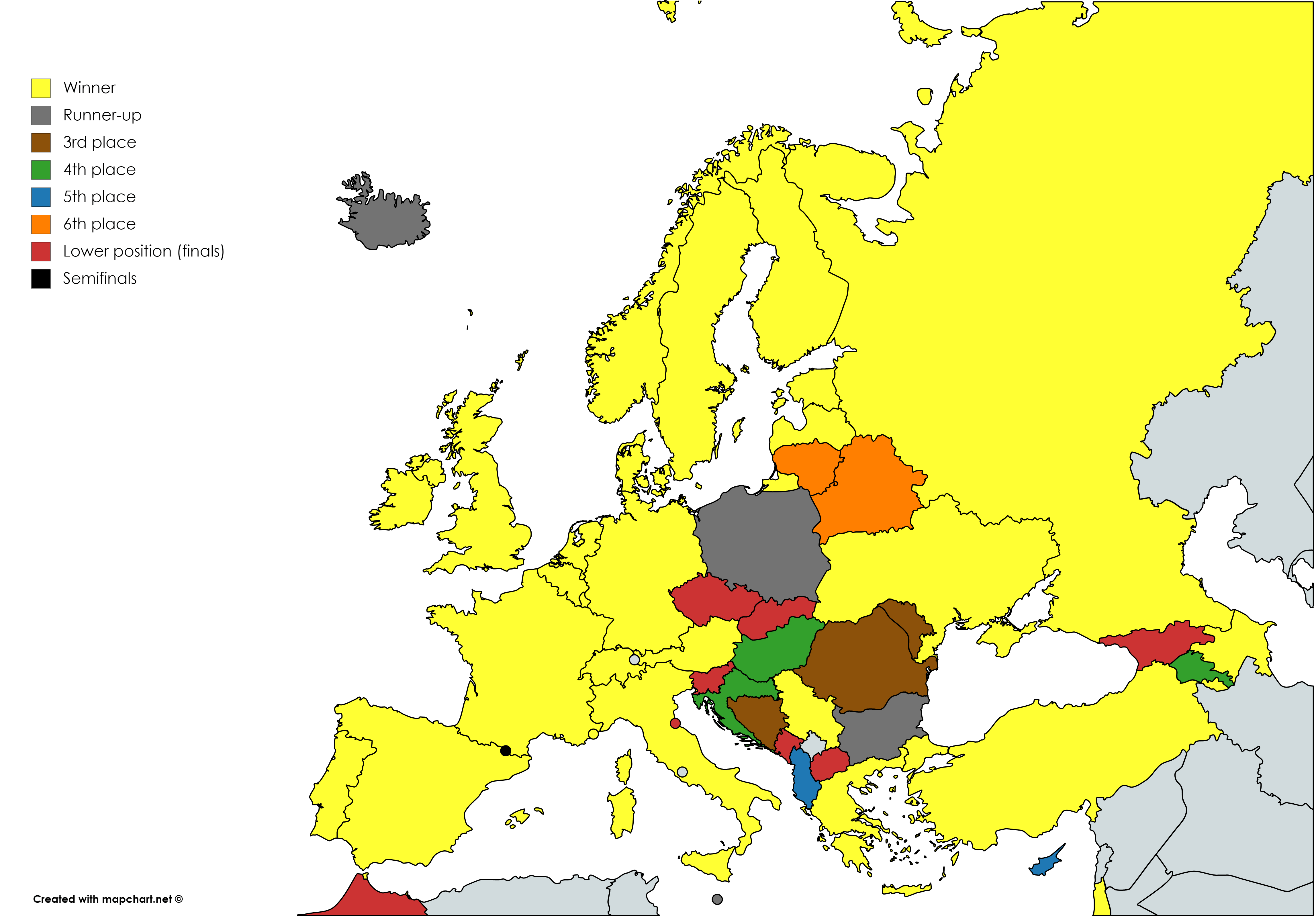 Countries participating in the Eurovision Song Contest and their best