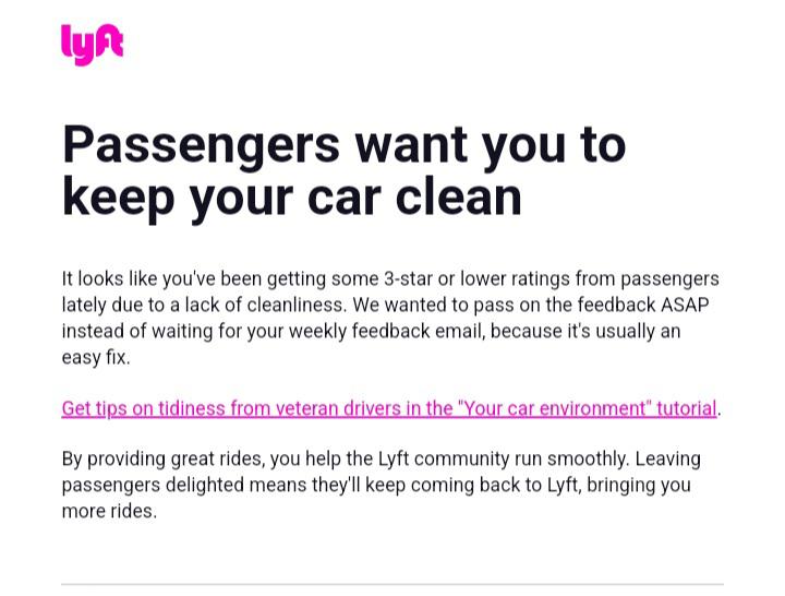 Where does Lyft come up with this? I routinely get compliments for