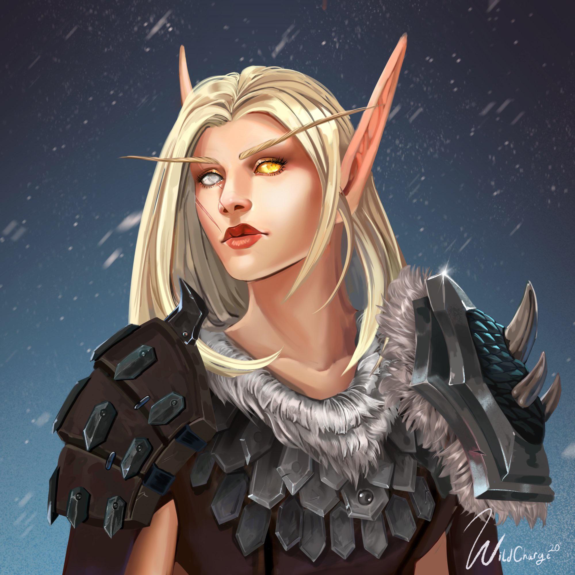 Portrait of blood elf with new customization options, (please give us