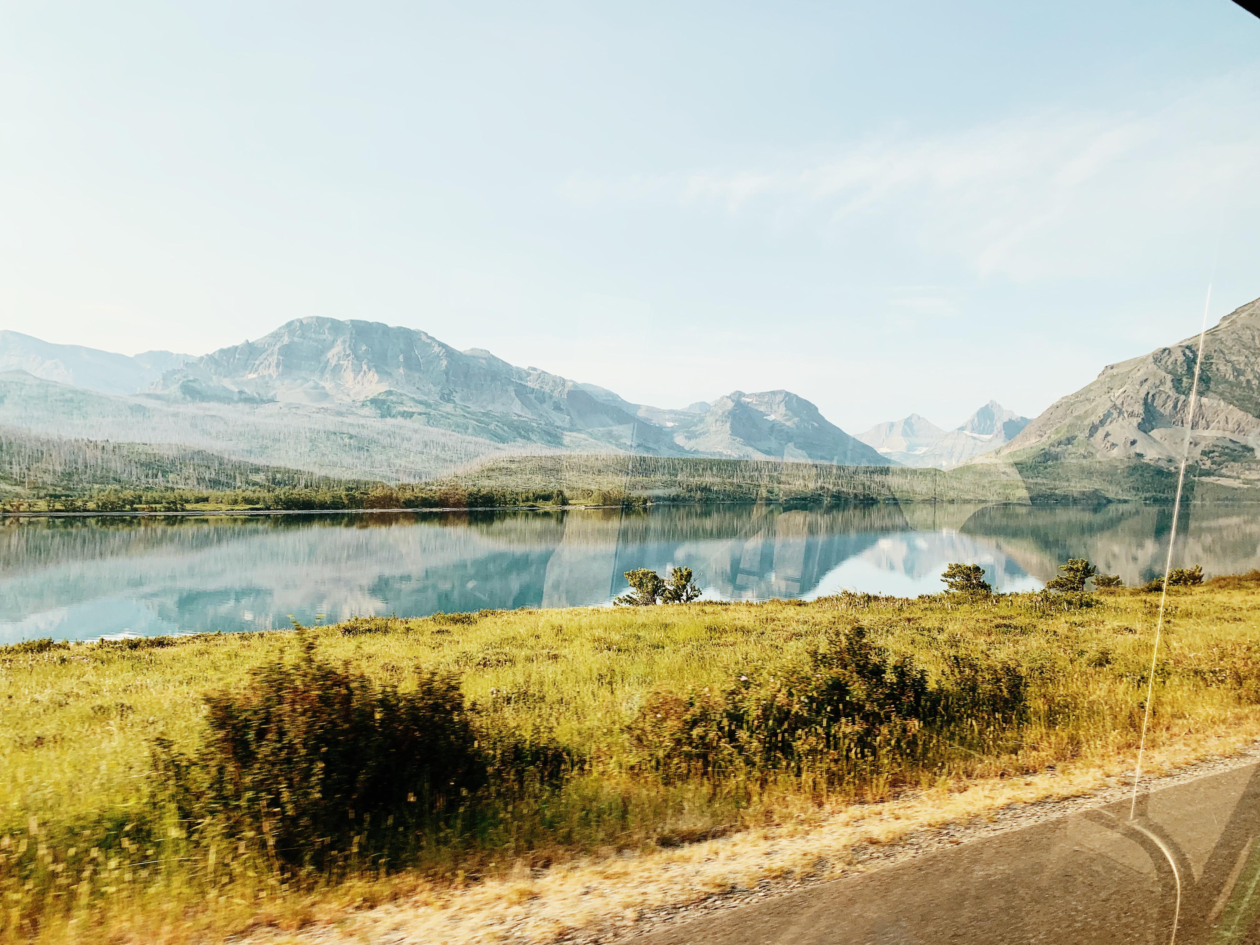 reflections in St. Mary Lake today r/GlacierNationalPark