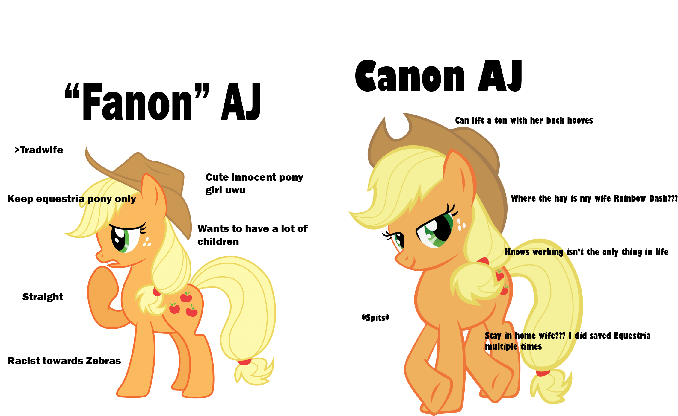 Applejack "Fanon" vs Canon r/mylittlepony