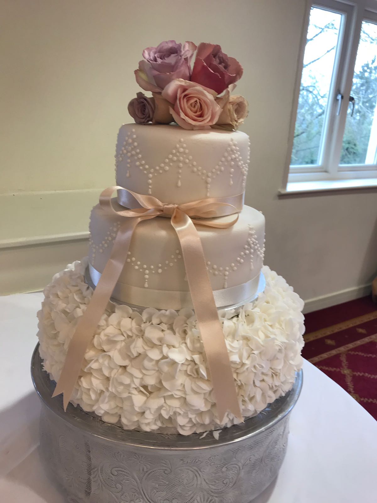 I decided to make my own wedding cake! It was a very stressful couple