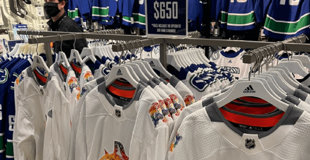 Those awesome looking Pridethemed Canucks warmup jerseys are 650 r