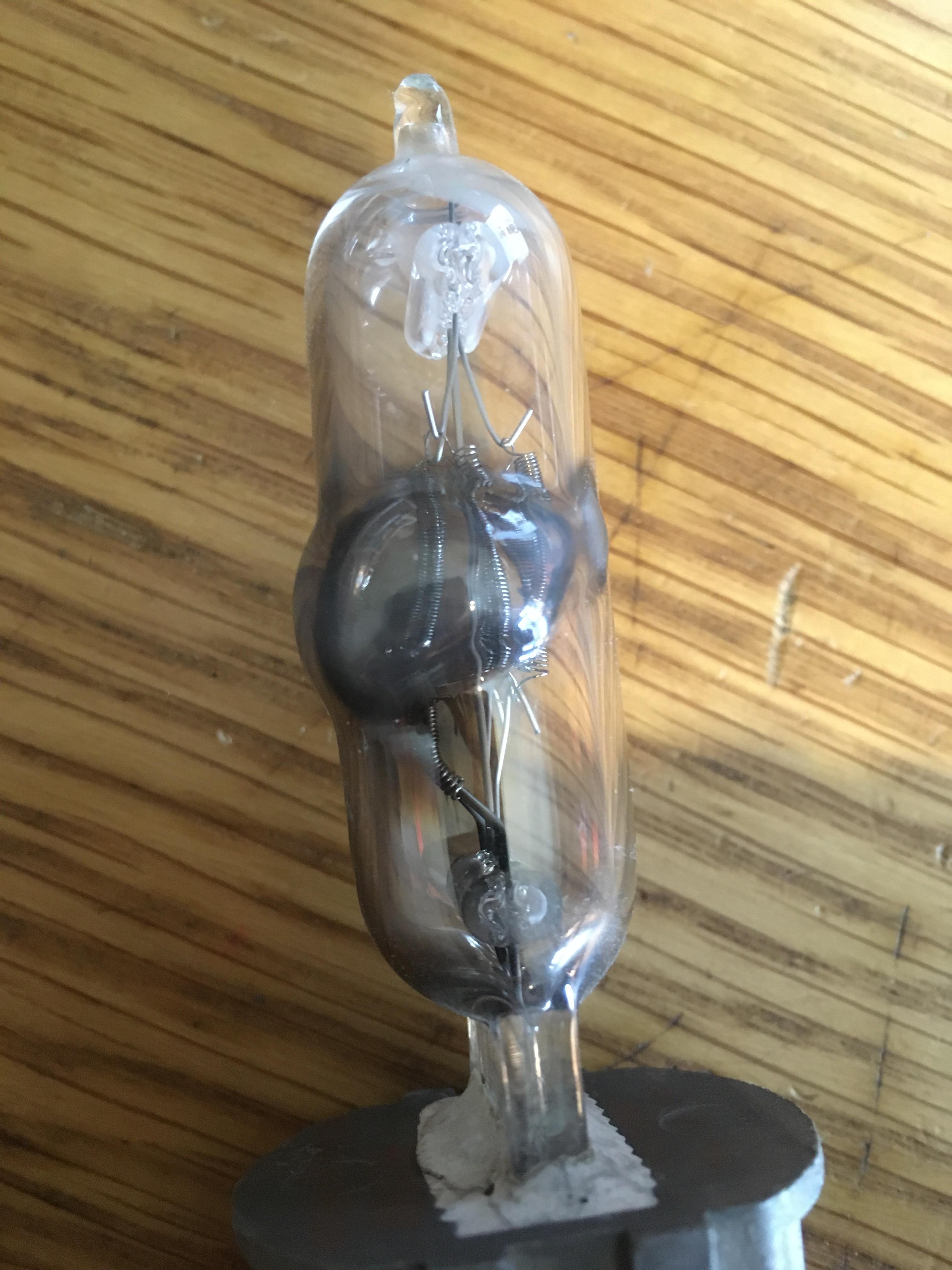 this is what happens when you touch a halogen bulb. don't touch halogen