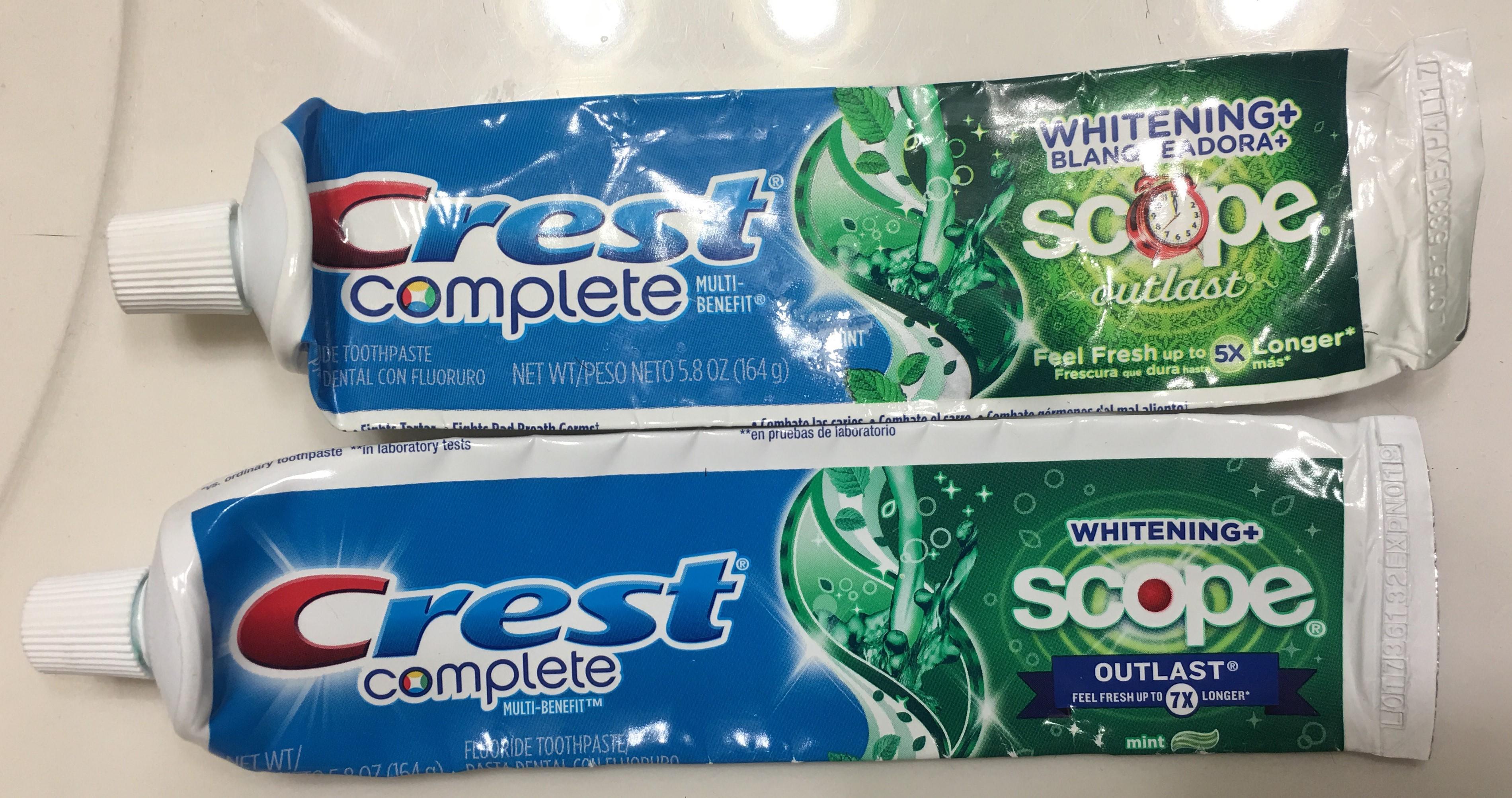 The difference in design between these tubes of the same toothpaste